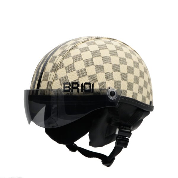 Capacete Coquinho BR 101 Xadrez Bege Vision - Imagem 2