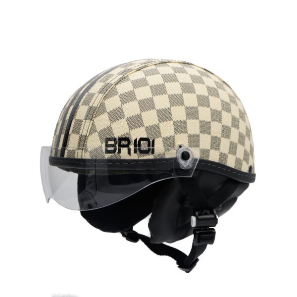 Capacete Coquinho BR 101 Xadrez Bege Vision