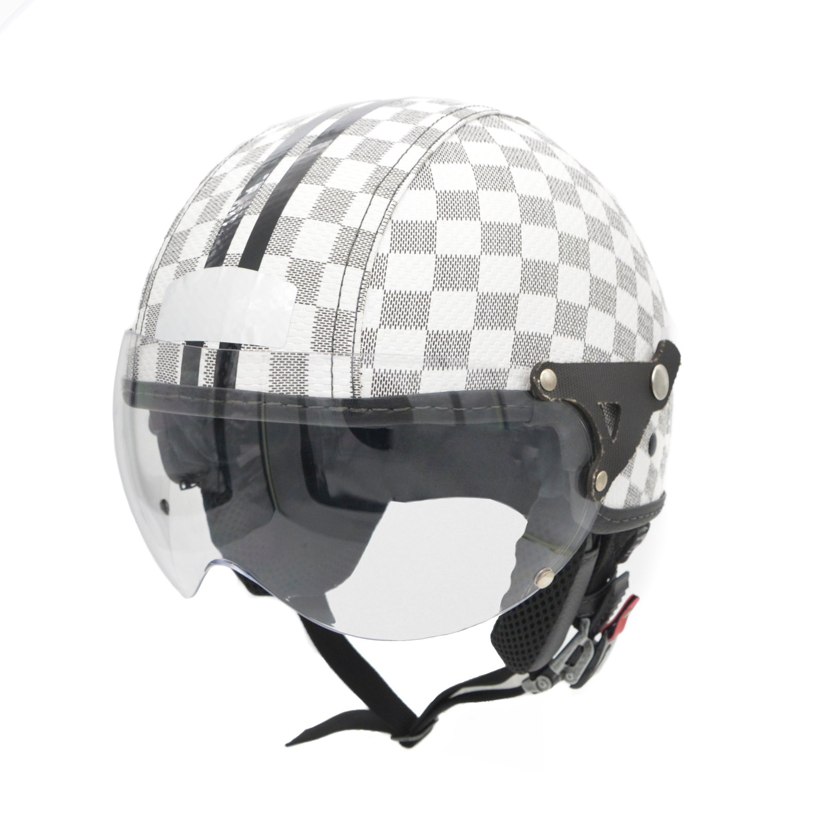 Capacete Br 101 Flash Xadrez Branco – BR101 Capacetes