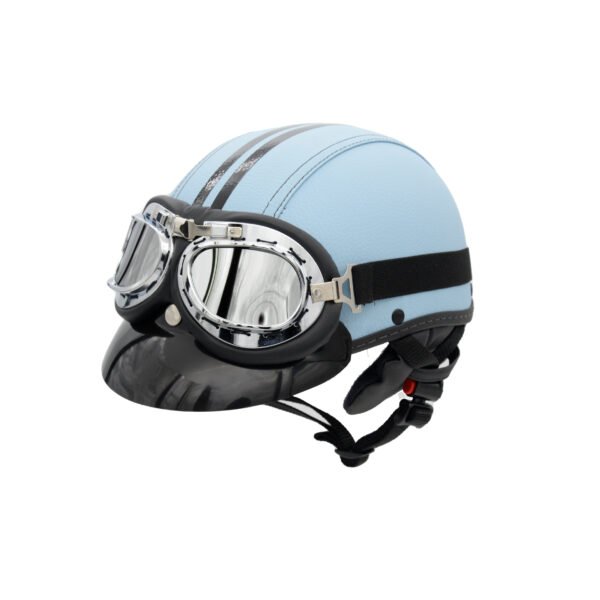 Capacete Coquinho BR 101 Verde Turquesa Com Pala Retro Espelhado