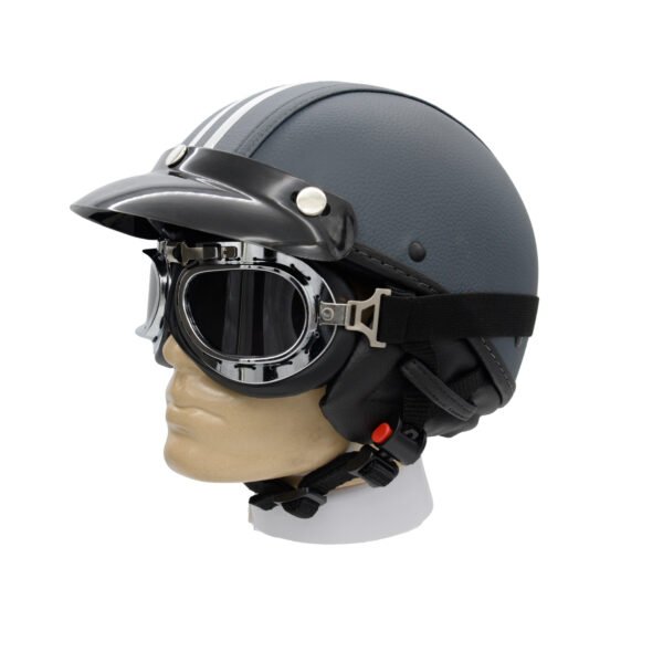 Capacete Coquinho BR 101 Grafite Com Pala Retro Fume - Imagem 2