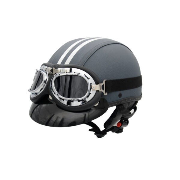 Capacete Coquinho BR 101 Grafite Com Pala Retro Fume