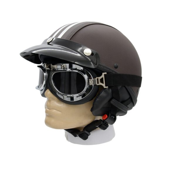 Capacete Coquinho BR 101 Cafe Com pala Retro Fume - Imagem 2