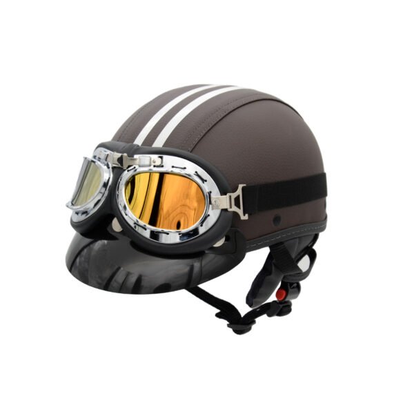 Capacete Coquinho BR 101 Cafe Com pala Retro Amarelo