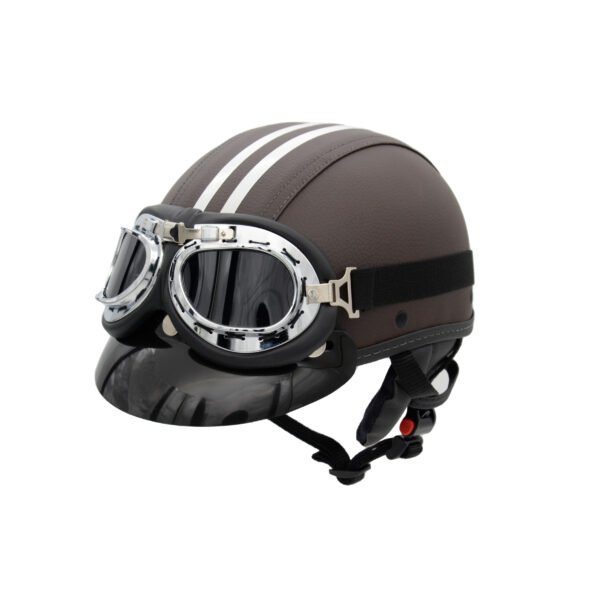 Capacete Coquinho BR 101 Cafe Com pala Retro Fume