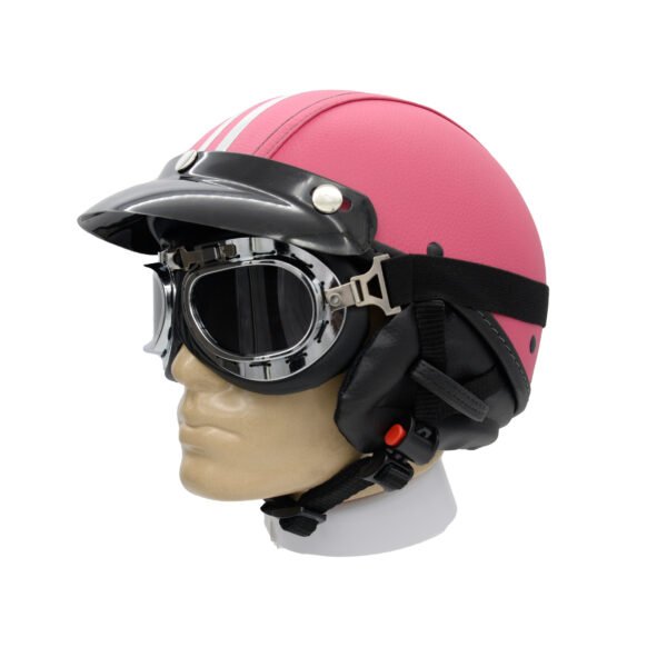 Capacete Coquinho BR 101 Rosa Com Pala Retro Fume - Imagem 2