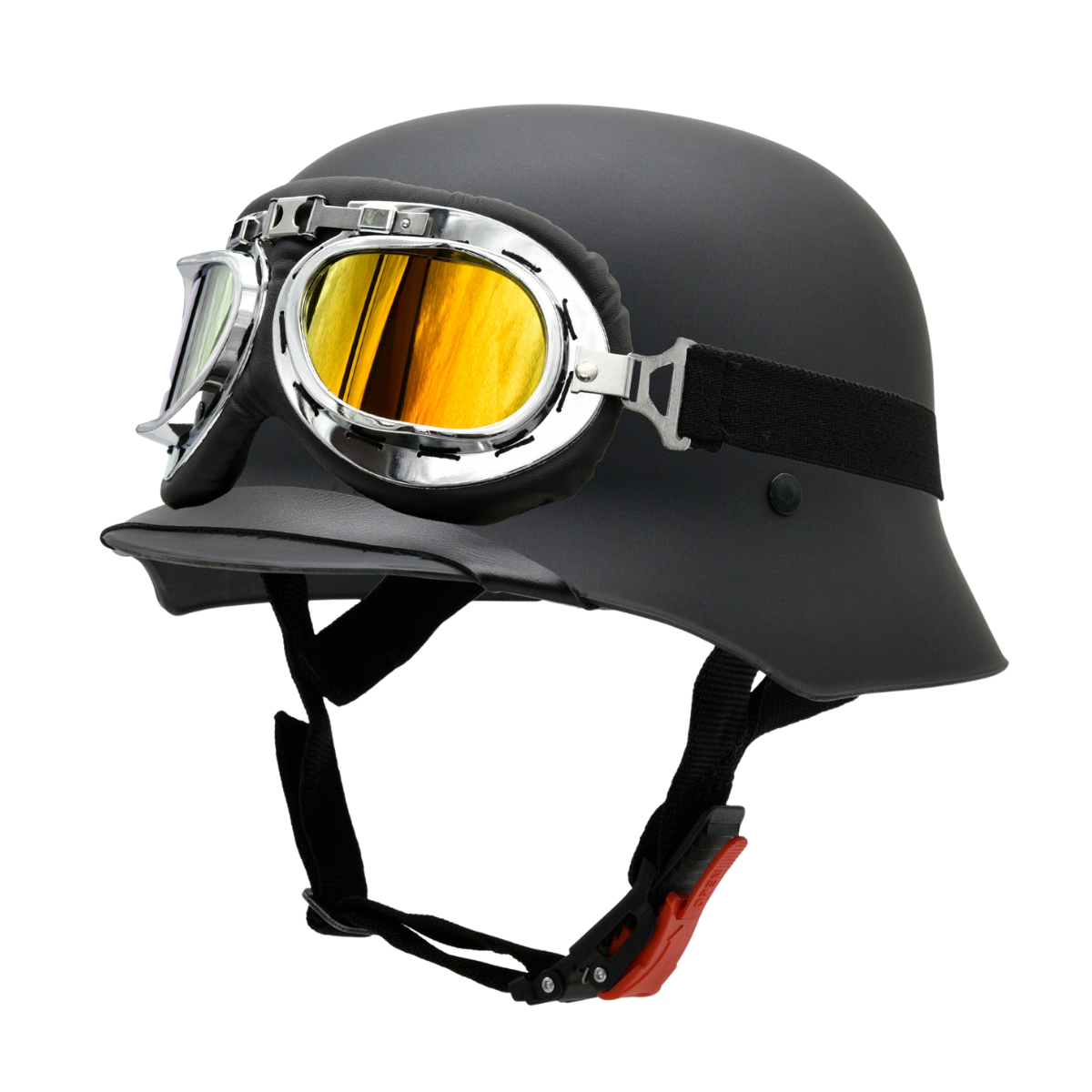 Capacete BR101 Alemão Serie WAR Preto Fosco Óculos - Imagem 6