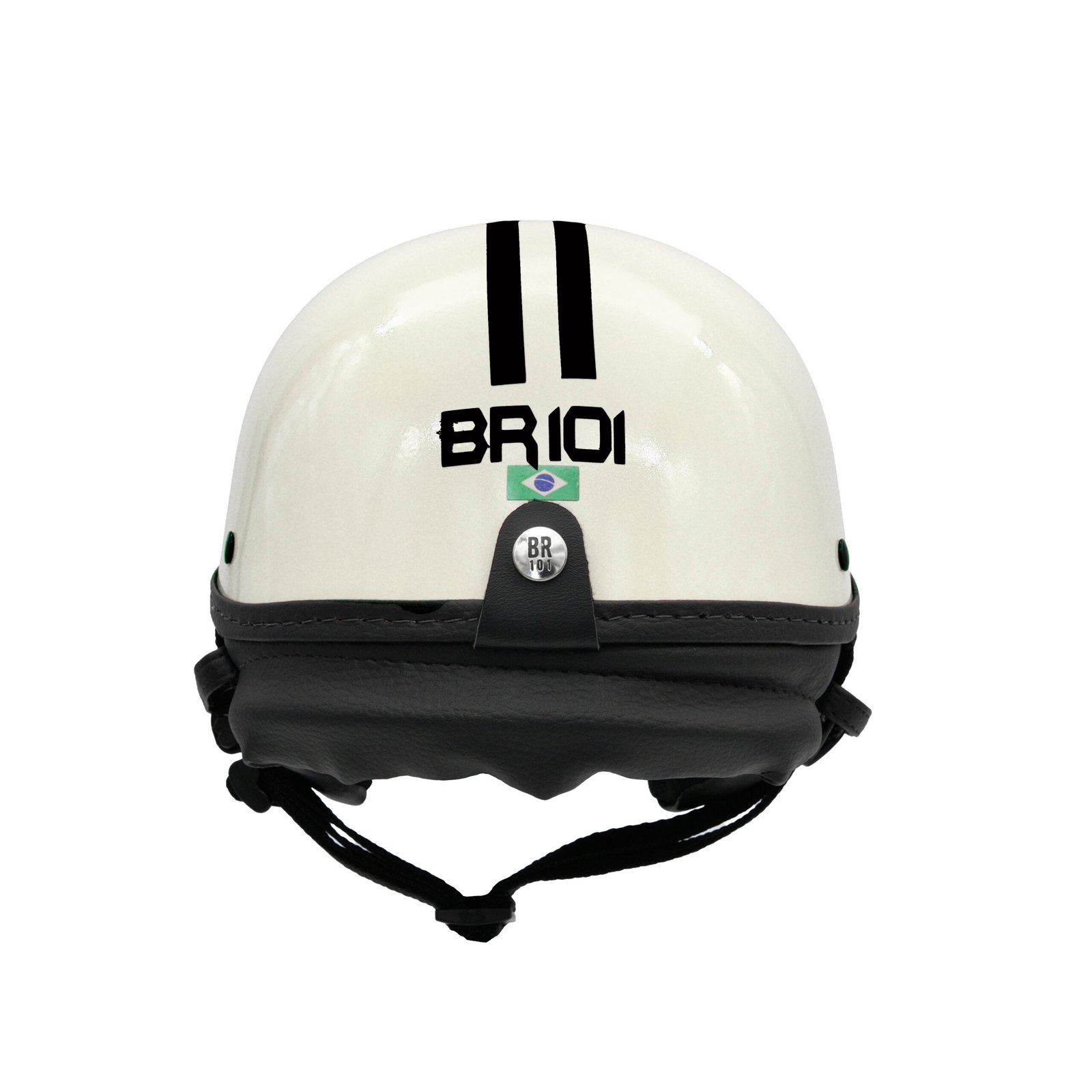 Capacete Coquinho BR 101 Branco Brilho Pala - Imagem 2