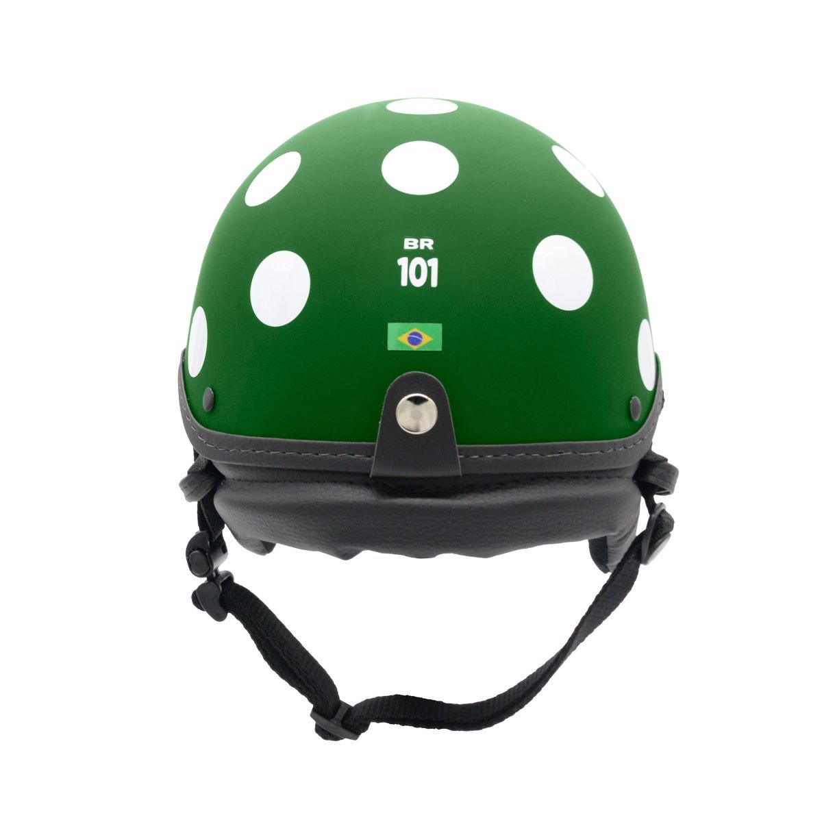 Capacete BR101 Coquinho Bolinha Verde Fosco Pala - Imagem 3