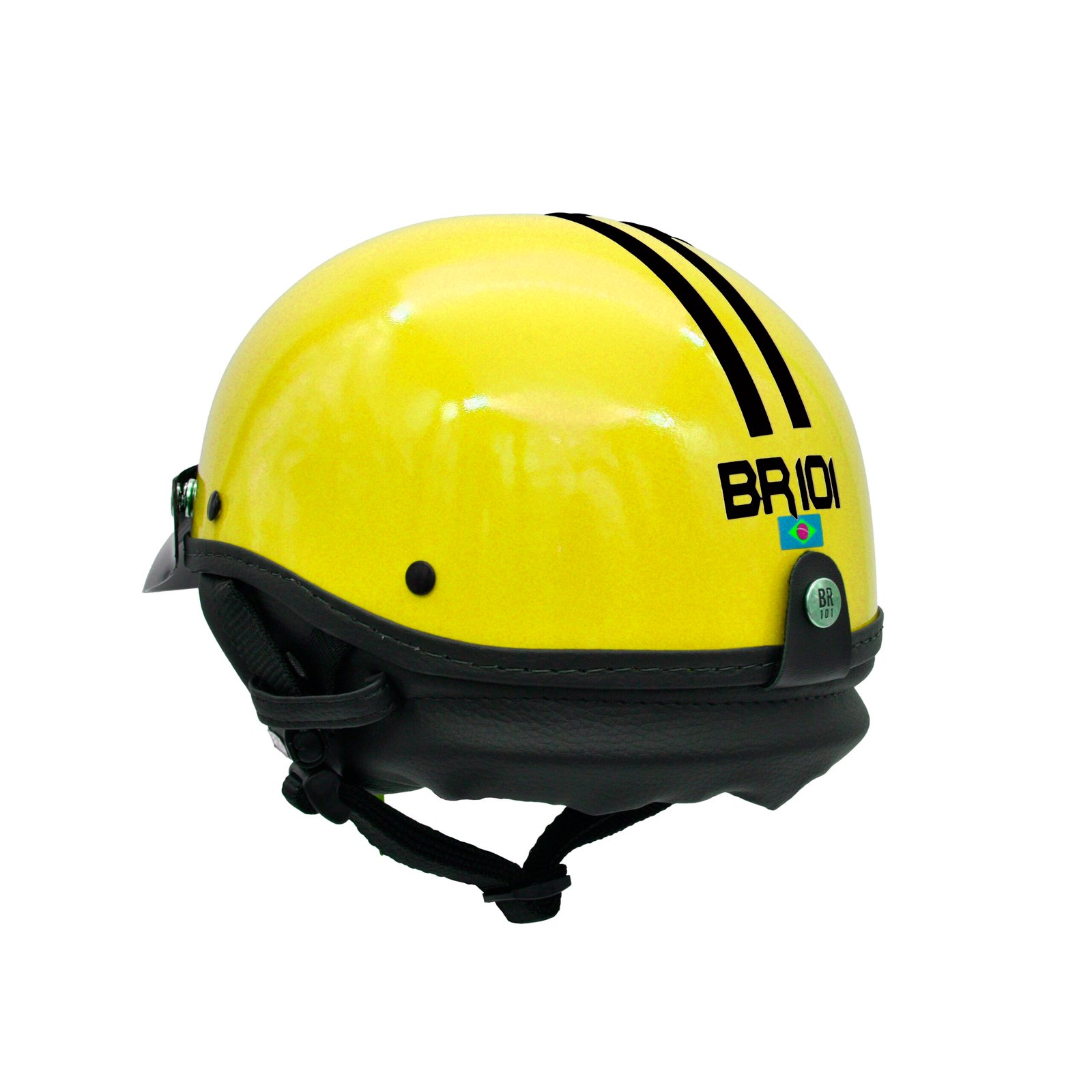 Capacete Coquinho BR 101 Amarelo Brilho Pala - Imagem 4