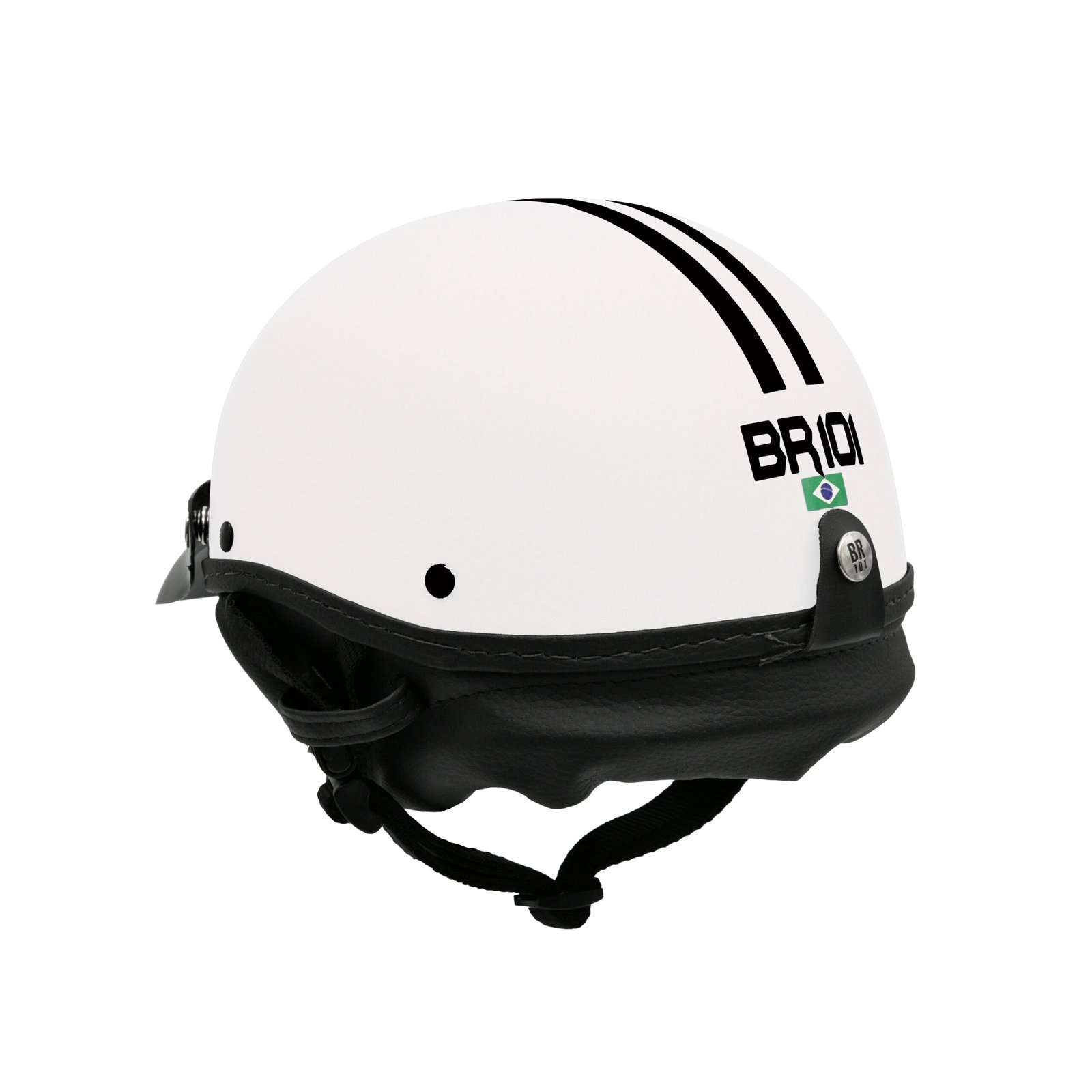 Capacete Coquinho BR 101 Branco Fosco Pala - Imagem 3