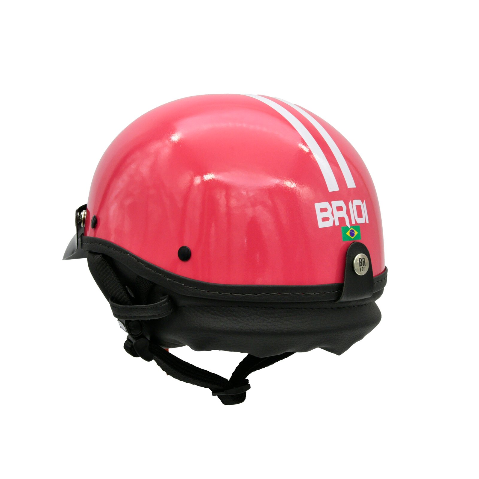 Capacete Coquinho BR 101 Vermelho Brilho Pala - Imagem 3