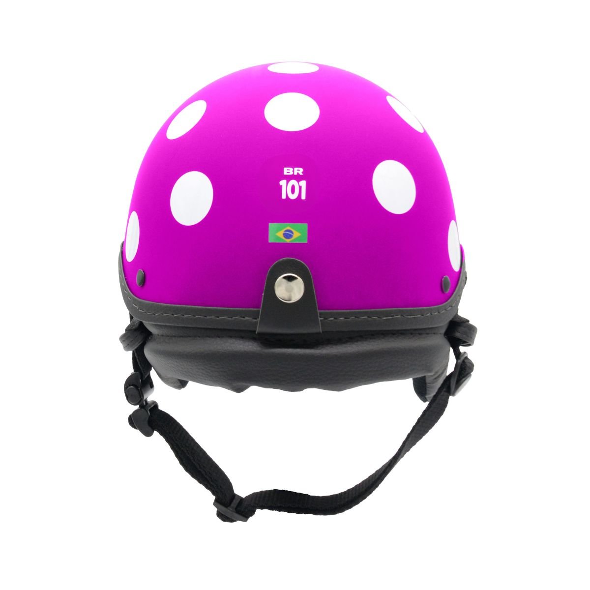 Capacete BR101 Coquinho Bolinha Roxo Fosco Pala - Imagem 3