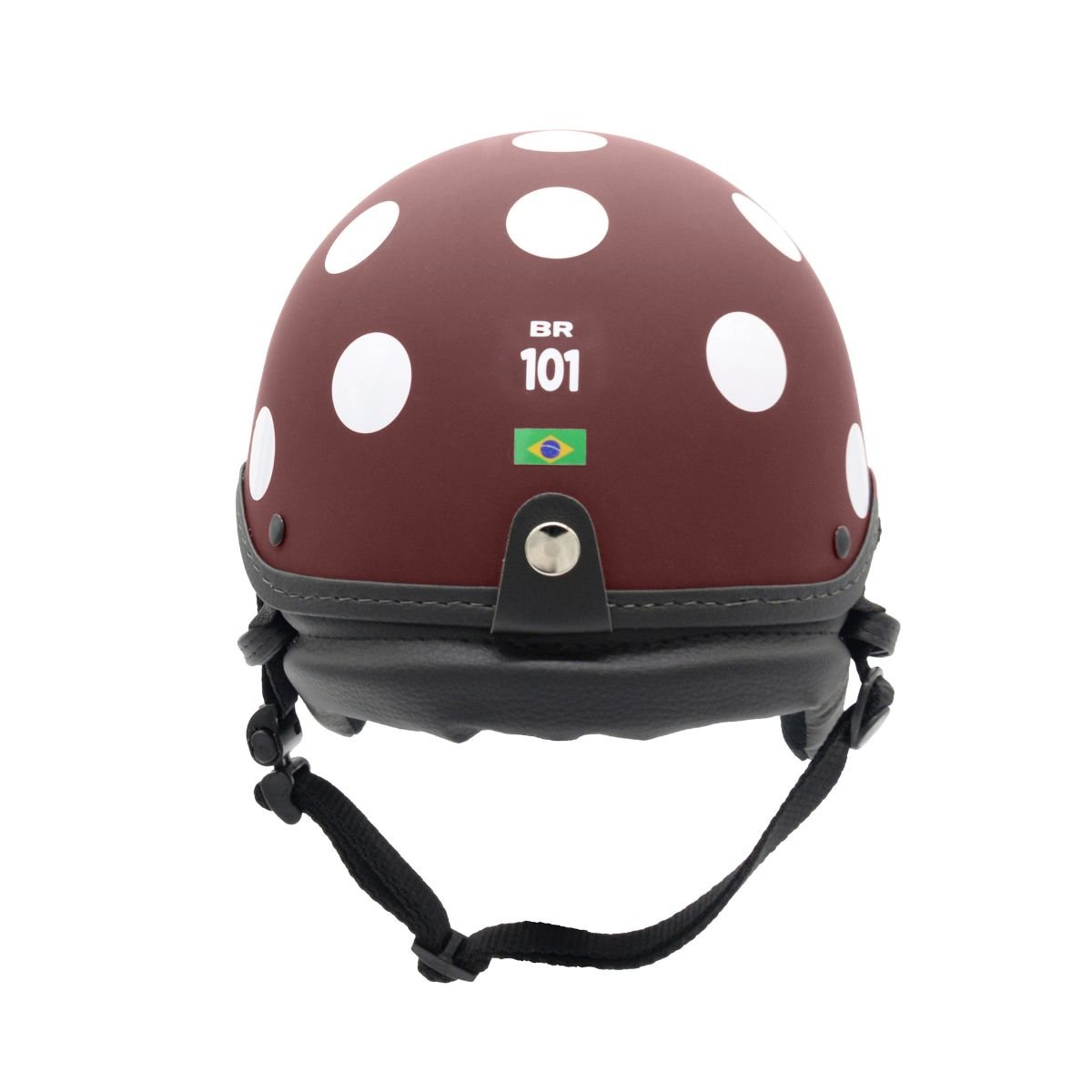 Capacete BR101 Coquinho Bolinha Marrom Fosco Pala - Imagem 2