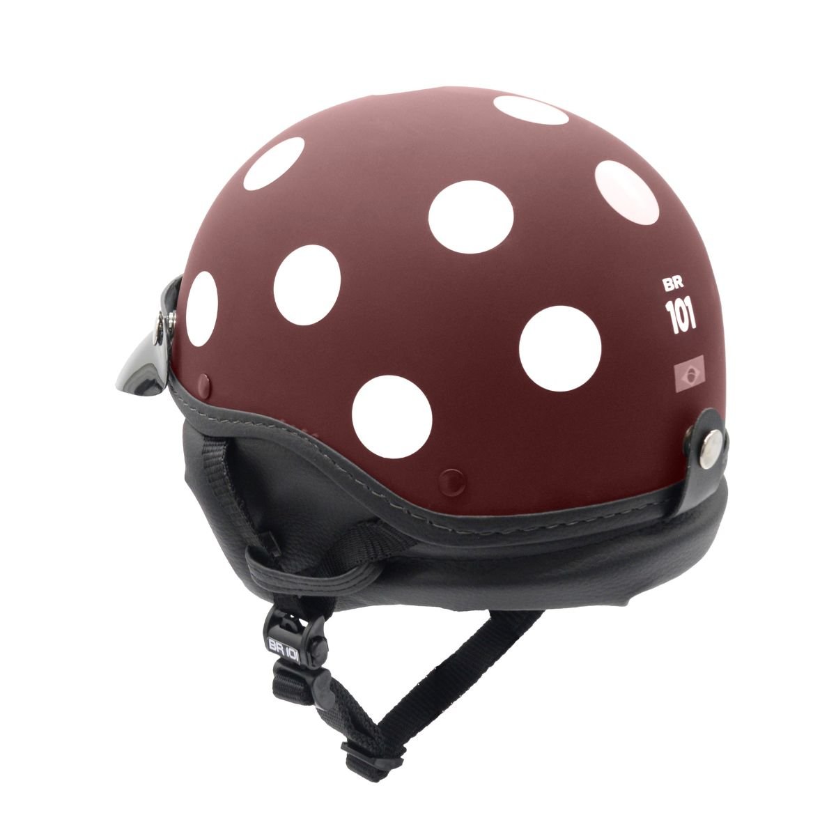 Capacete BR101 Coquinho Bolinha Marrom Fosco Pala - Imagem 3