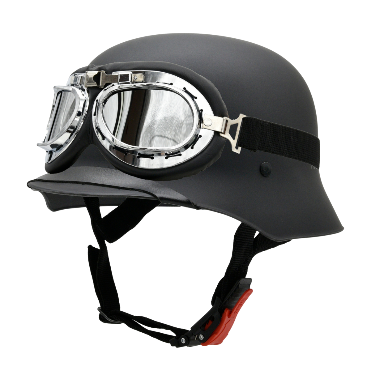 Capacete BR101 Alemão Serie WAR Preto Fosco Óculos - Imagem 3