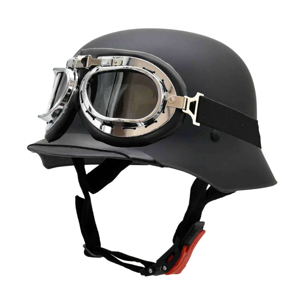 Capacete BR101 Alemão Serie WAR Preto Fosco Óculos - Imagem 4