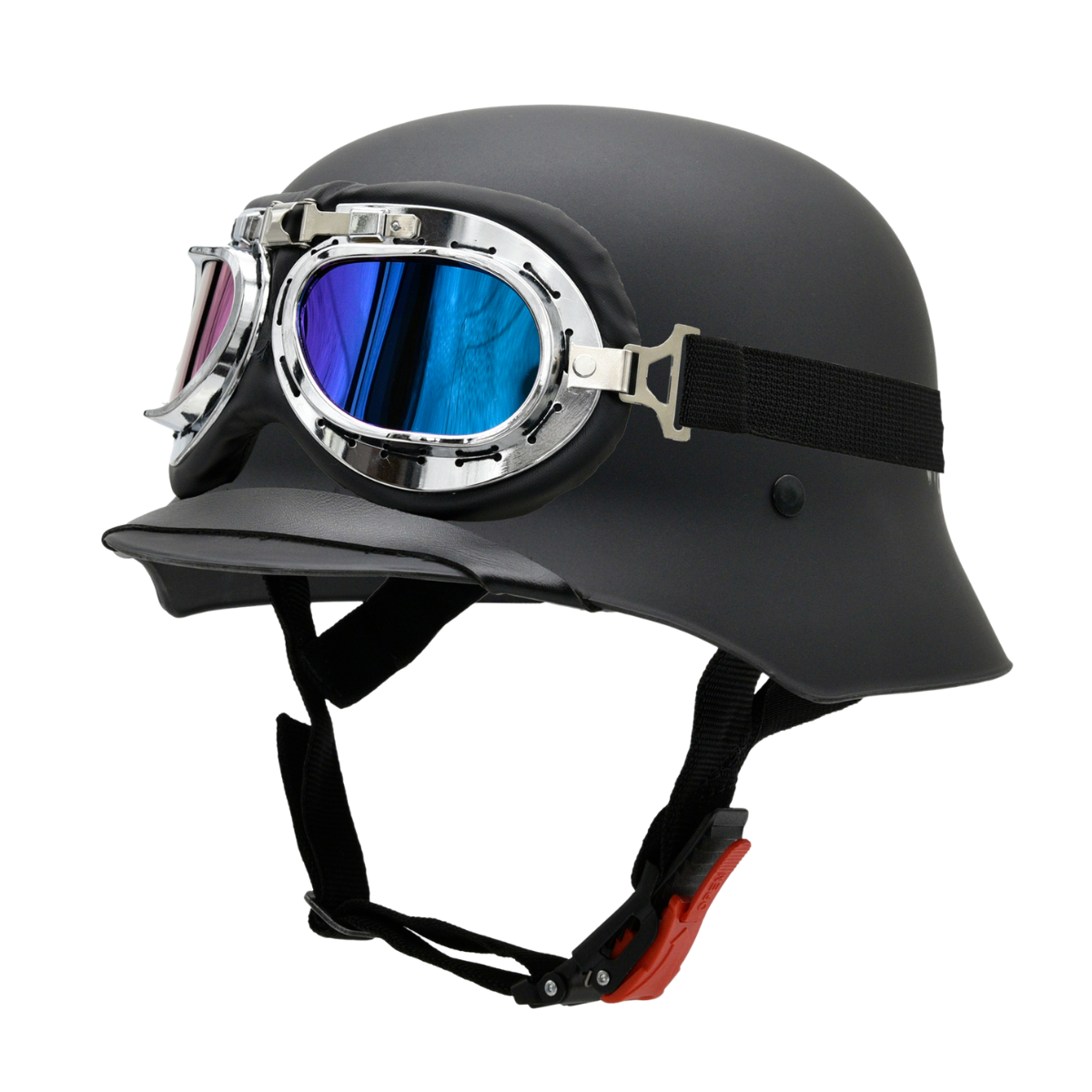 Capacete BR101 Alemão Serie WAR Preto Fosco Óculos - Imagem 5