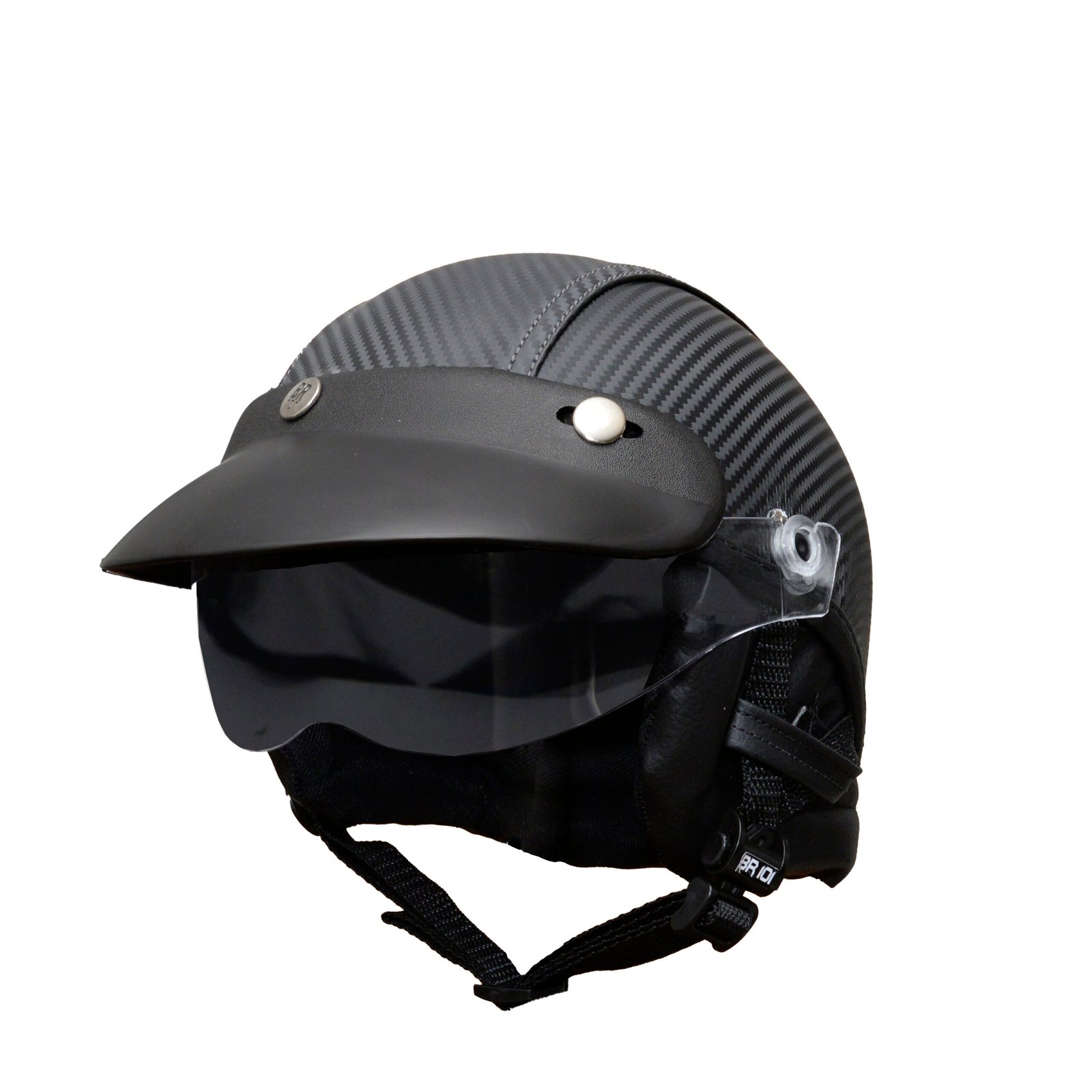 Capacete Coquinho BR101 Full Revestido Carbono Pala Fosca - Imagem 3