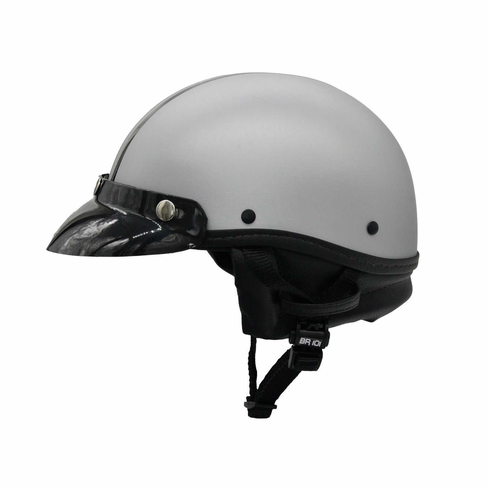 Capacete Coquinho BR 101 Prata Fosco Pala - Imagem 2