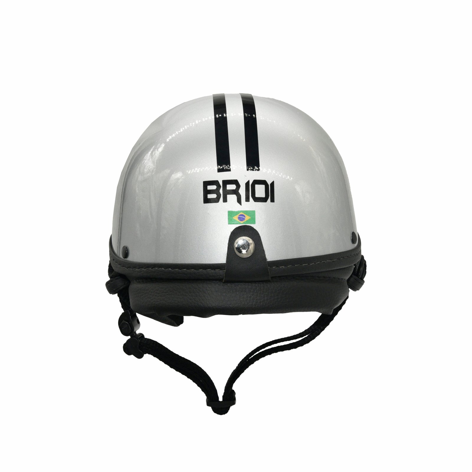 Capacete Coquinho BR 101 Prata Brilho Pala - Imagem 3
