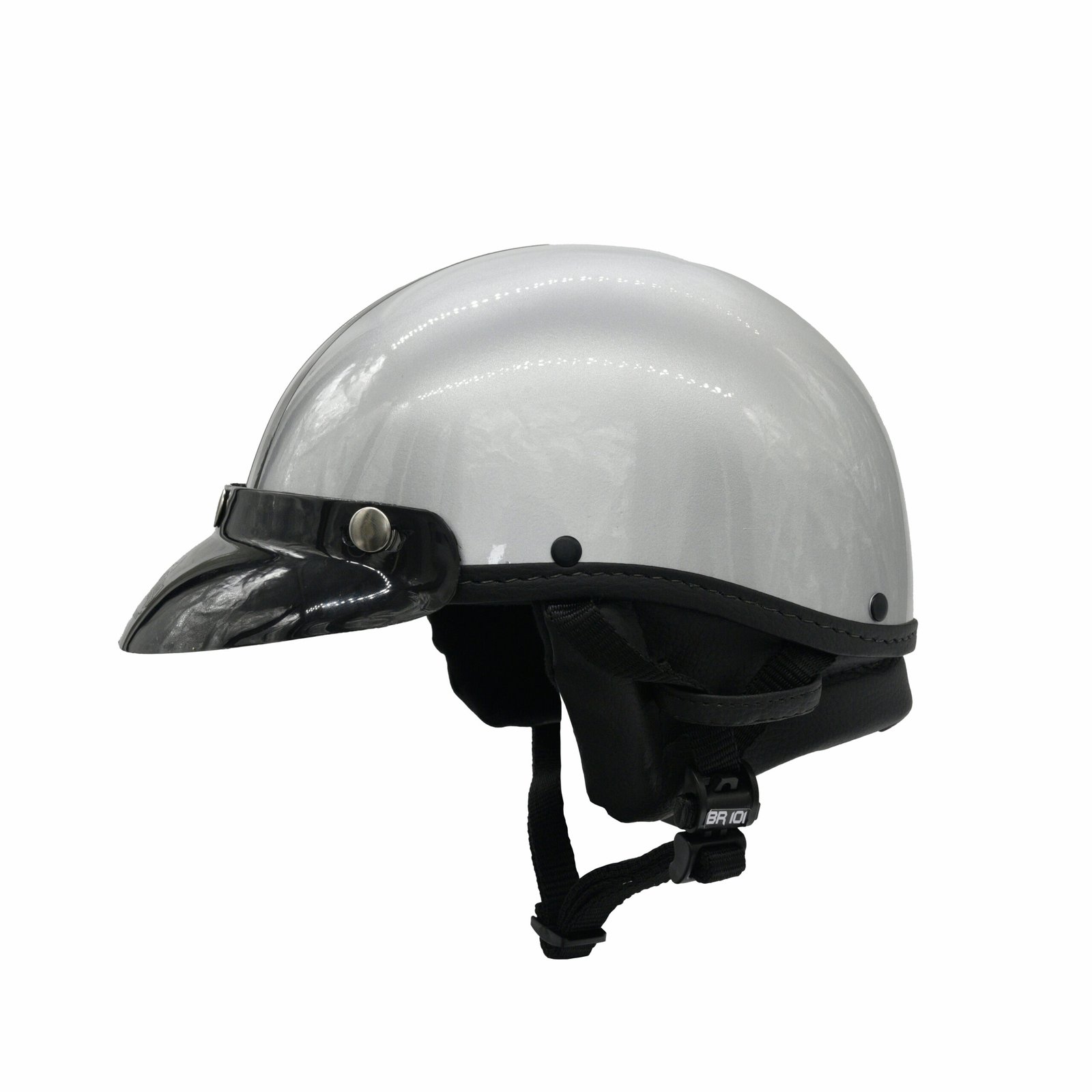Capacete Coquinho BR 101 Prata Brilho Pala - Imagem 2