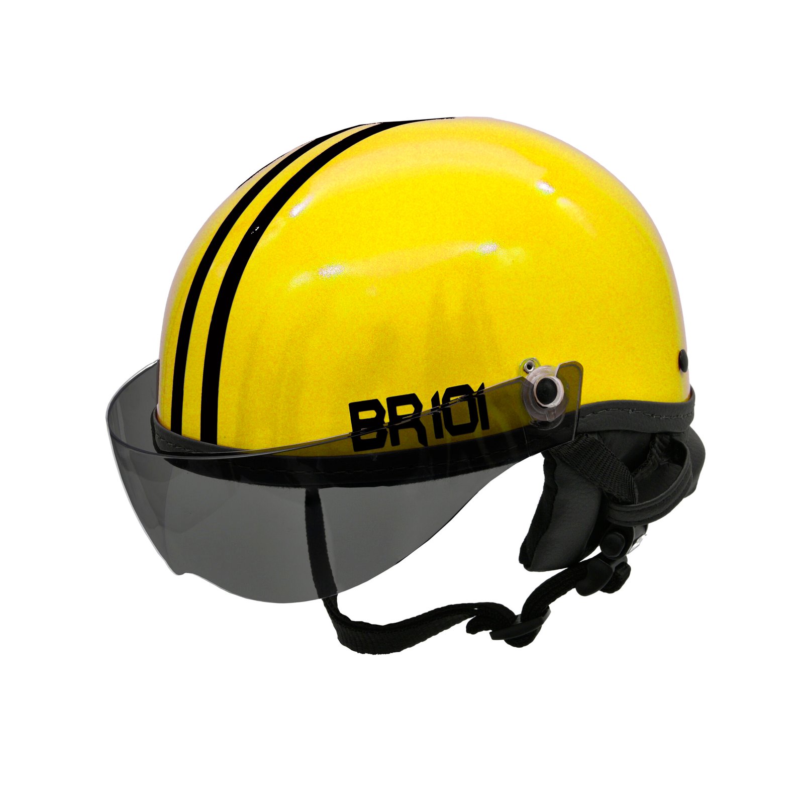 Capacete BR101 Coquinho Brilho Amarelo Vision - Imagem 3