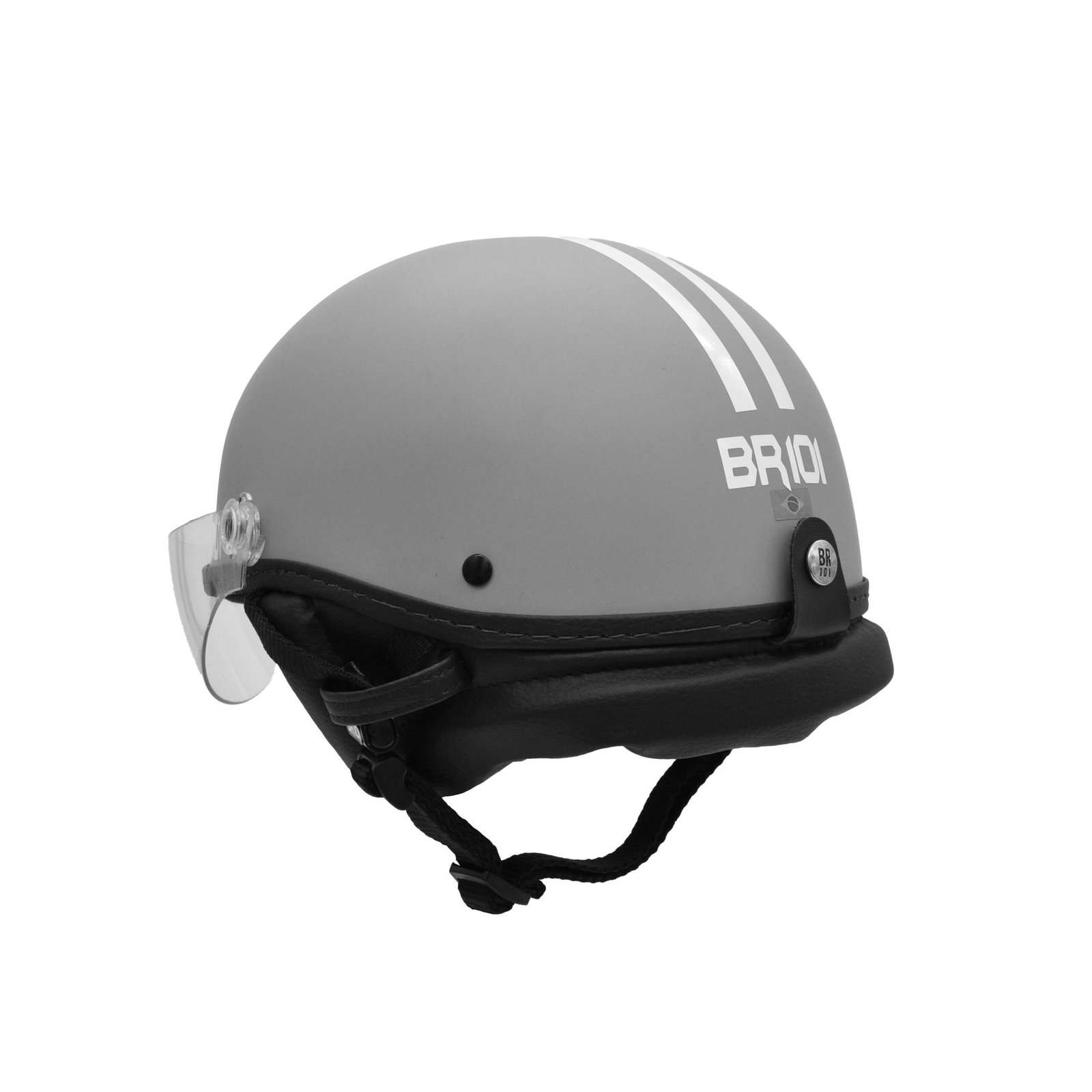 Capacete BR101 Coquinho Fosco Cinza Vision - Imagem 2