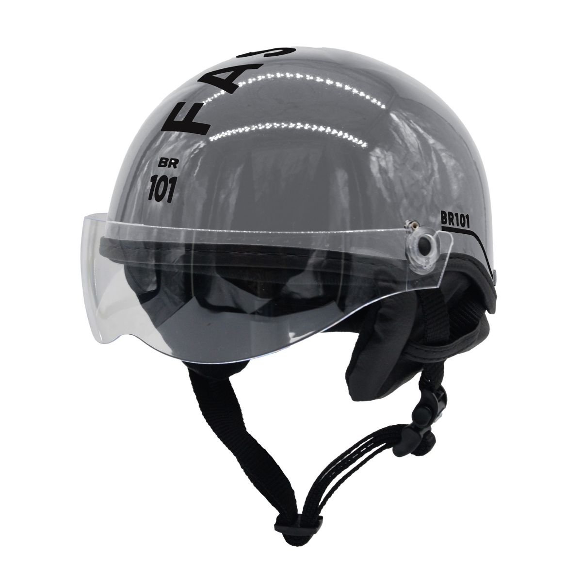 Capacete BR101 Coquinho Fashion Brilho Cinza Vision