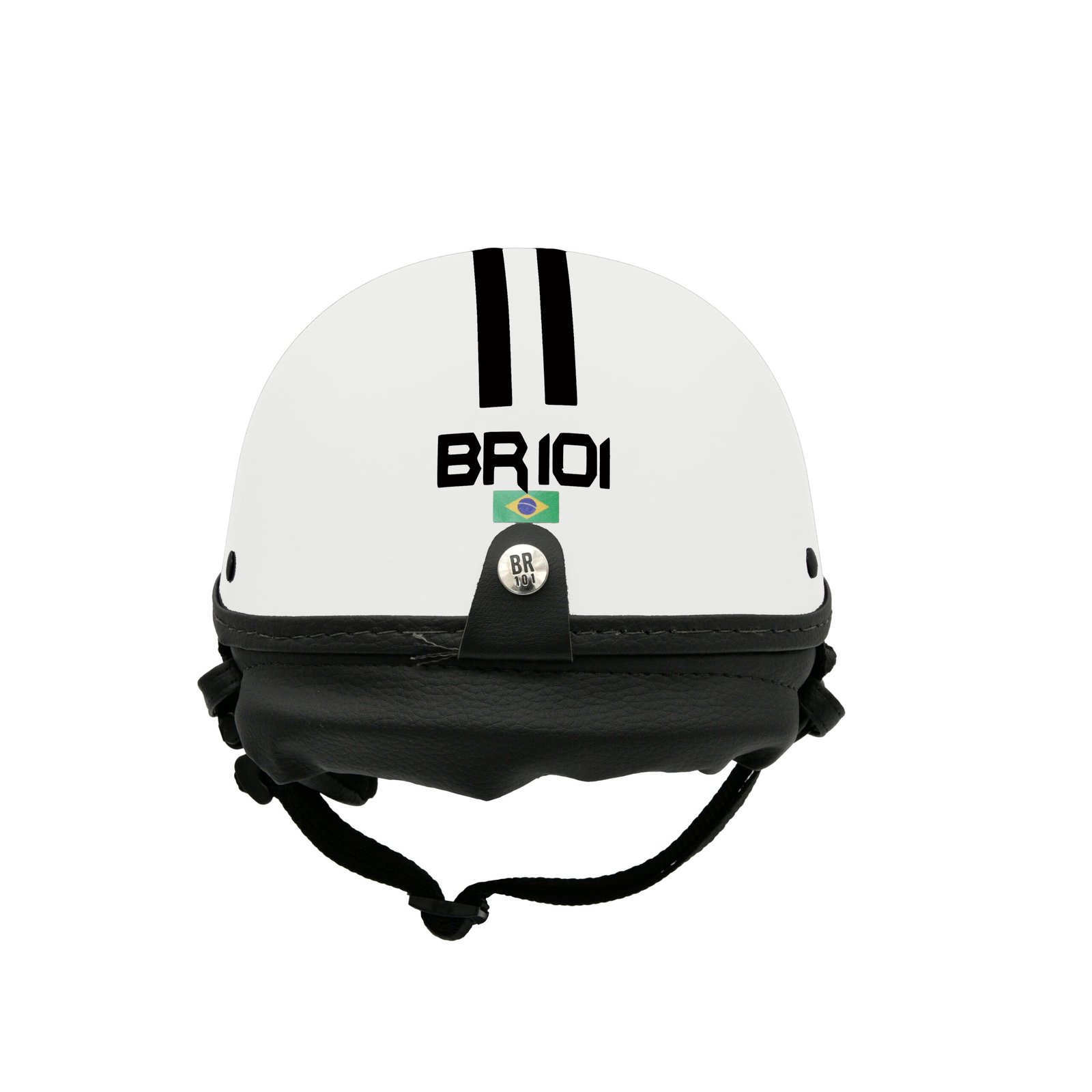 Capacete BR101 Coquinho Fosco Branco Vision - Imagem 2