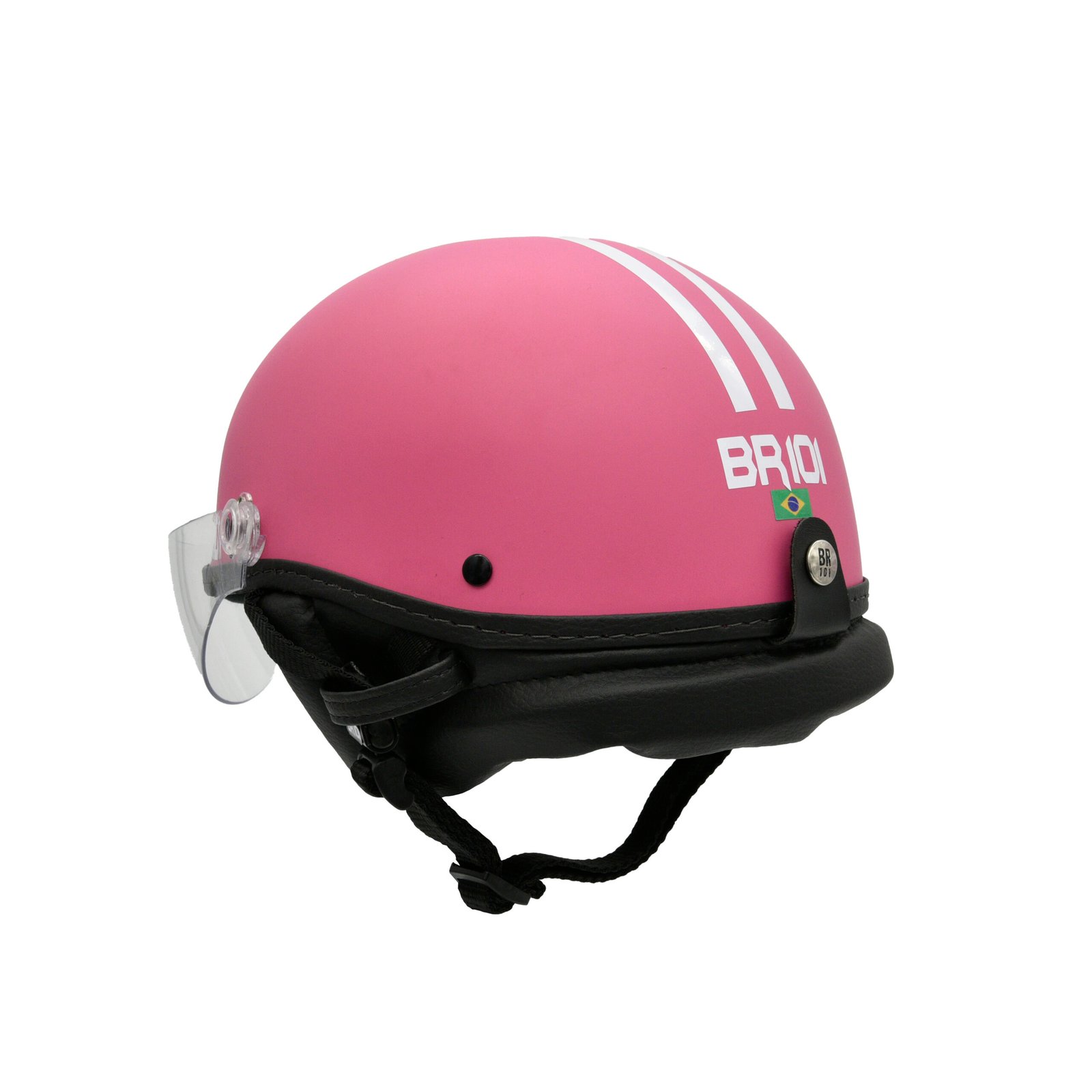 Capacete BR101 Coquinho Fosco Rosa Vision - Imagem 3
