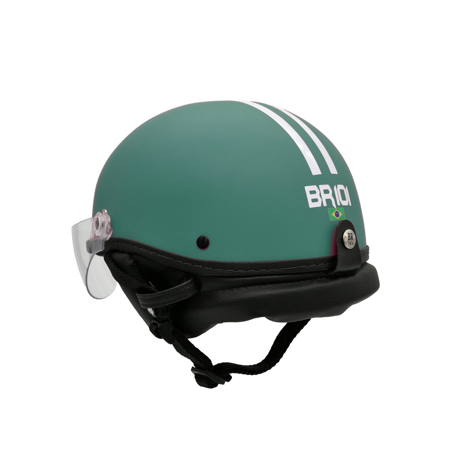 Capacete BR101 Coquinho Fosco Verde Vision - Imagem 3