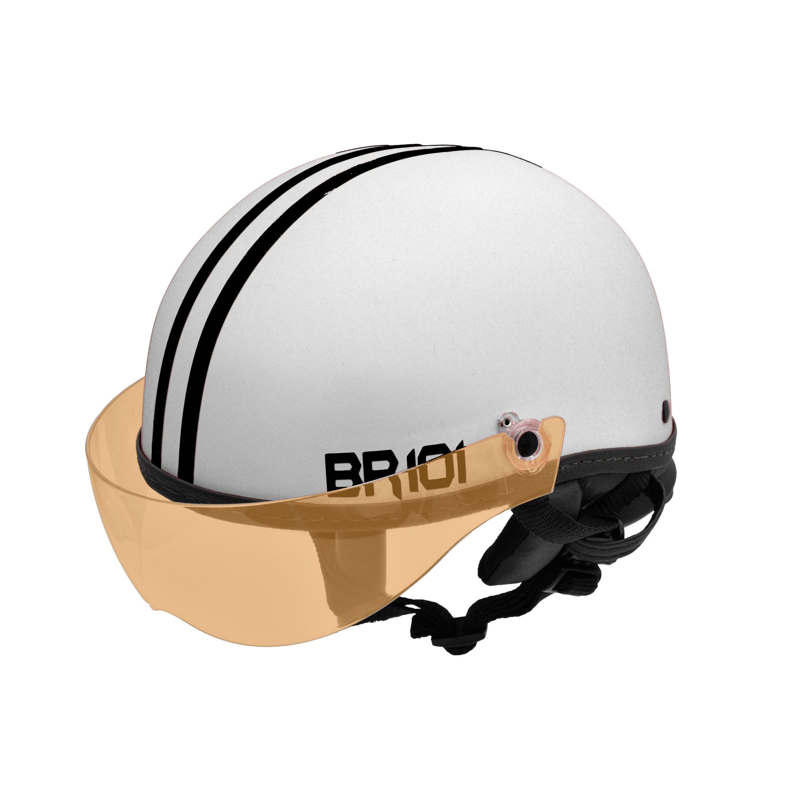 Capacete BR101 Coquinho Fosco Branco Vision - Imagem 6