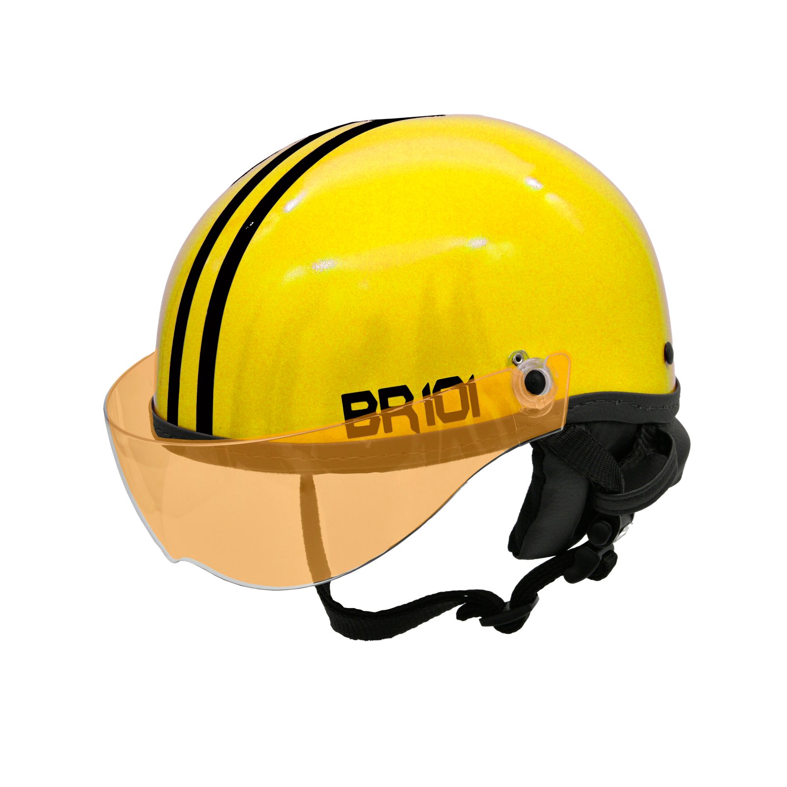 Capacete BR101 Coquinho Brilho Amarelo Vision - Imagem 4