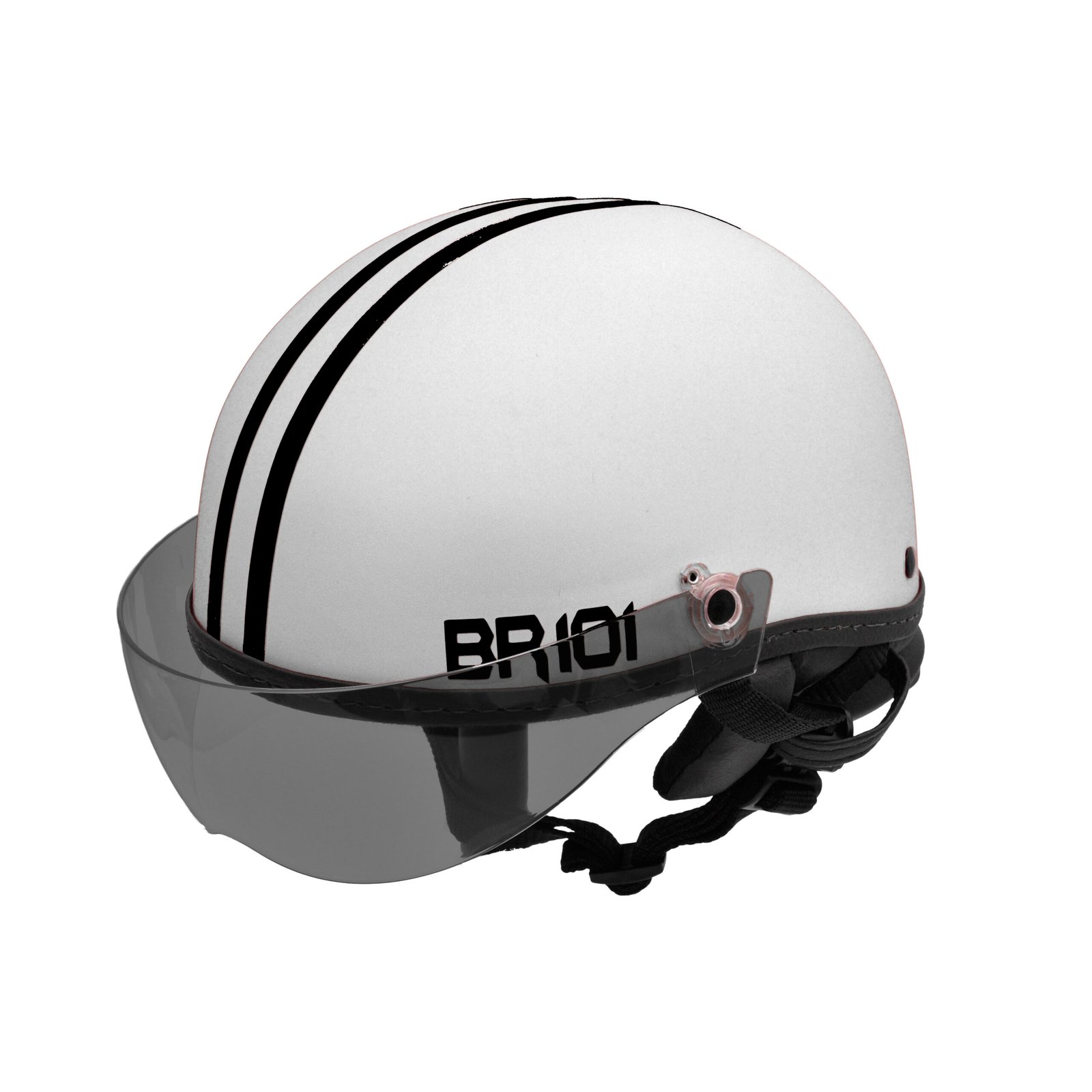 Capacete BR101 Coquinho Fosco Branco Vision - Imagem 5