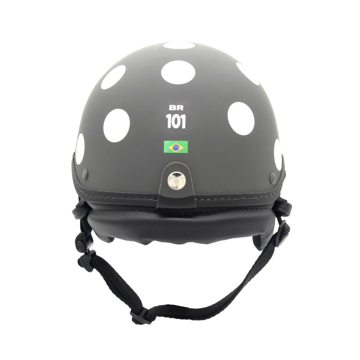 Capacete BR101 Coquinho Bolinha Cinza Fosco Pala - Imagem 3