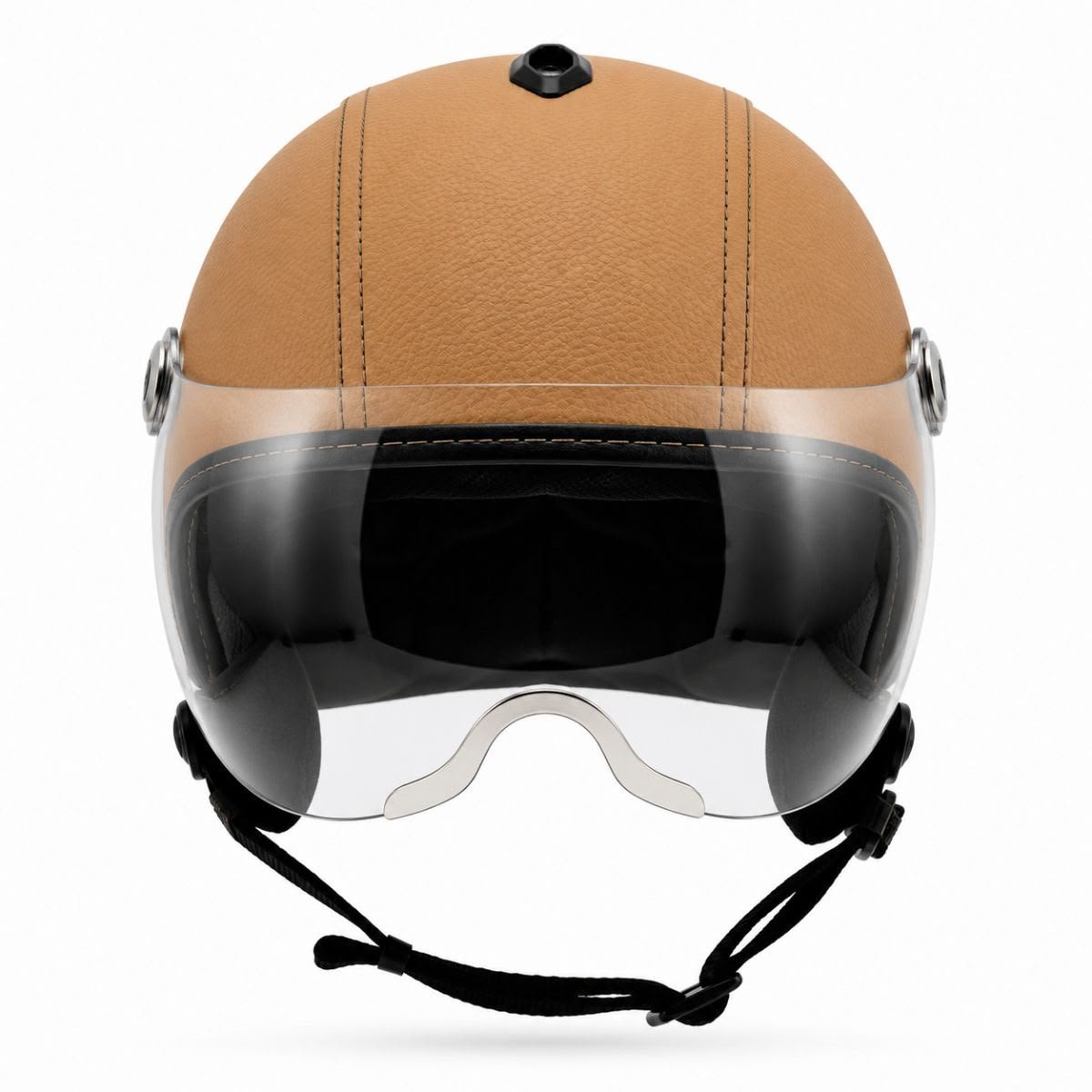 Capacete BR101 Coquinho AIR FLOW viseira TOP GUN Marrom Creme - Imagem 2