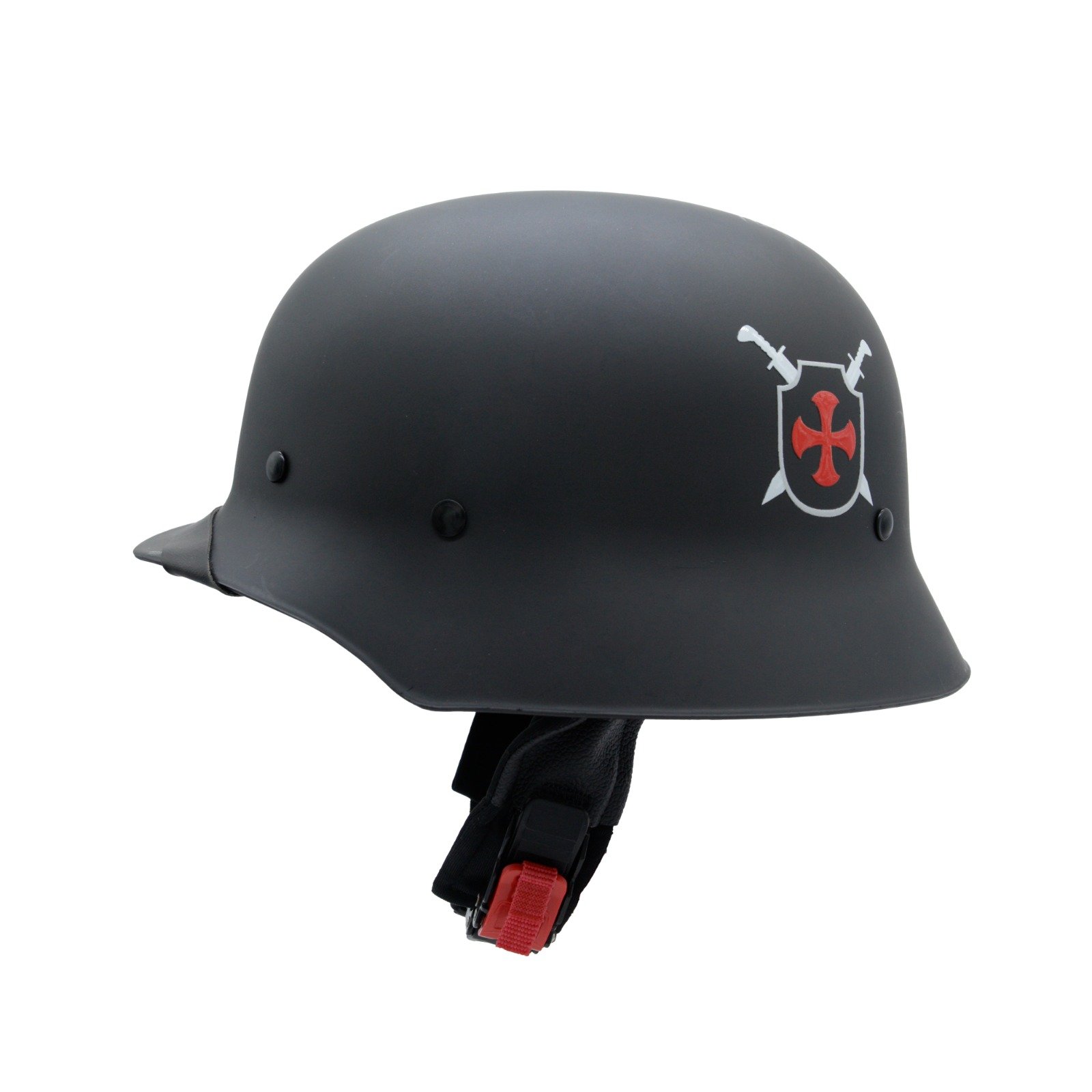 Capacete BR101 Alemão Serie WAR Escudo Templário Preto