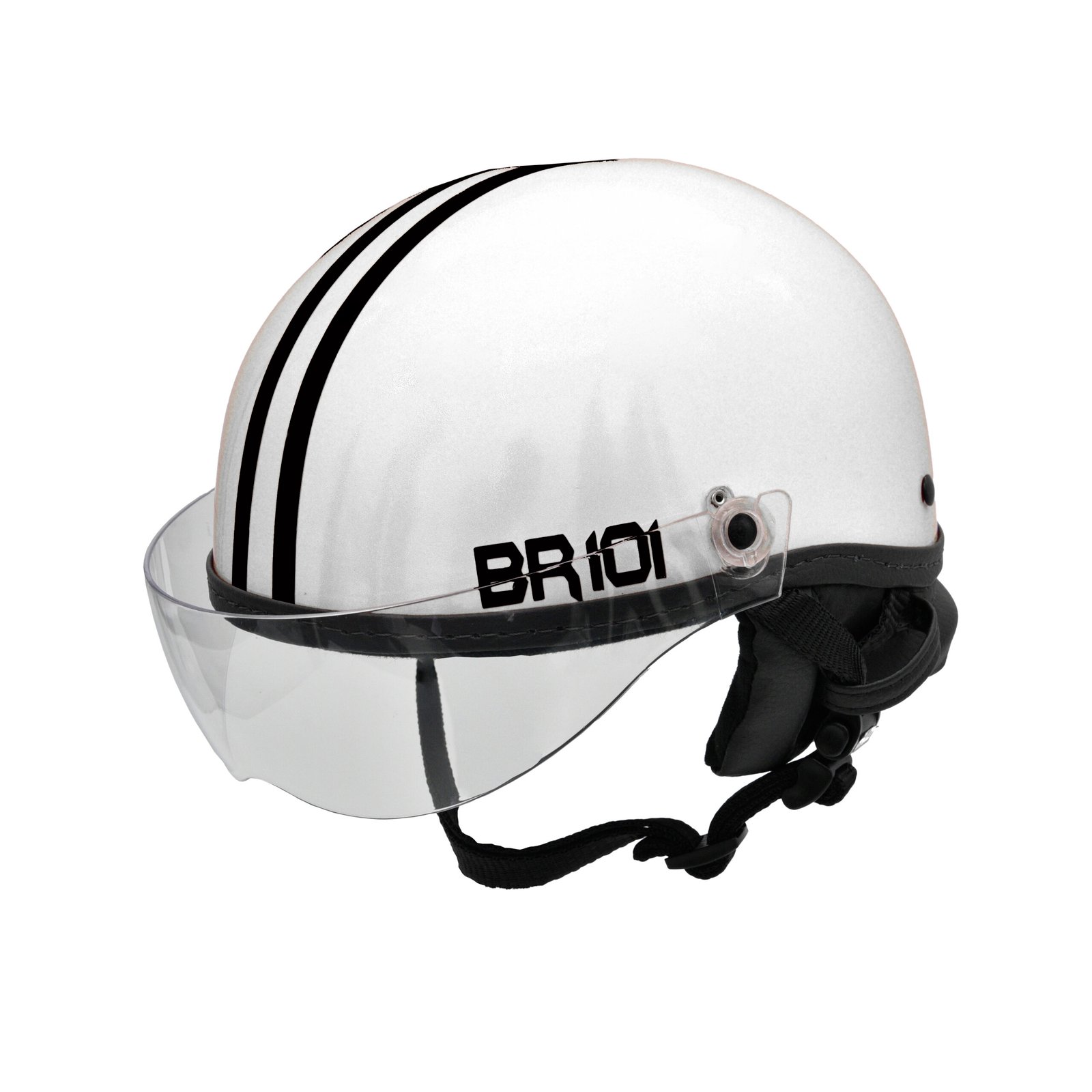Capacete BR101 Coquinho Brilho Branco Vision - Imagem 3