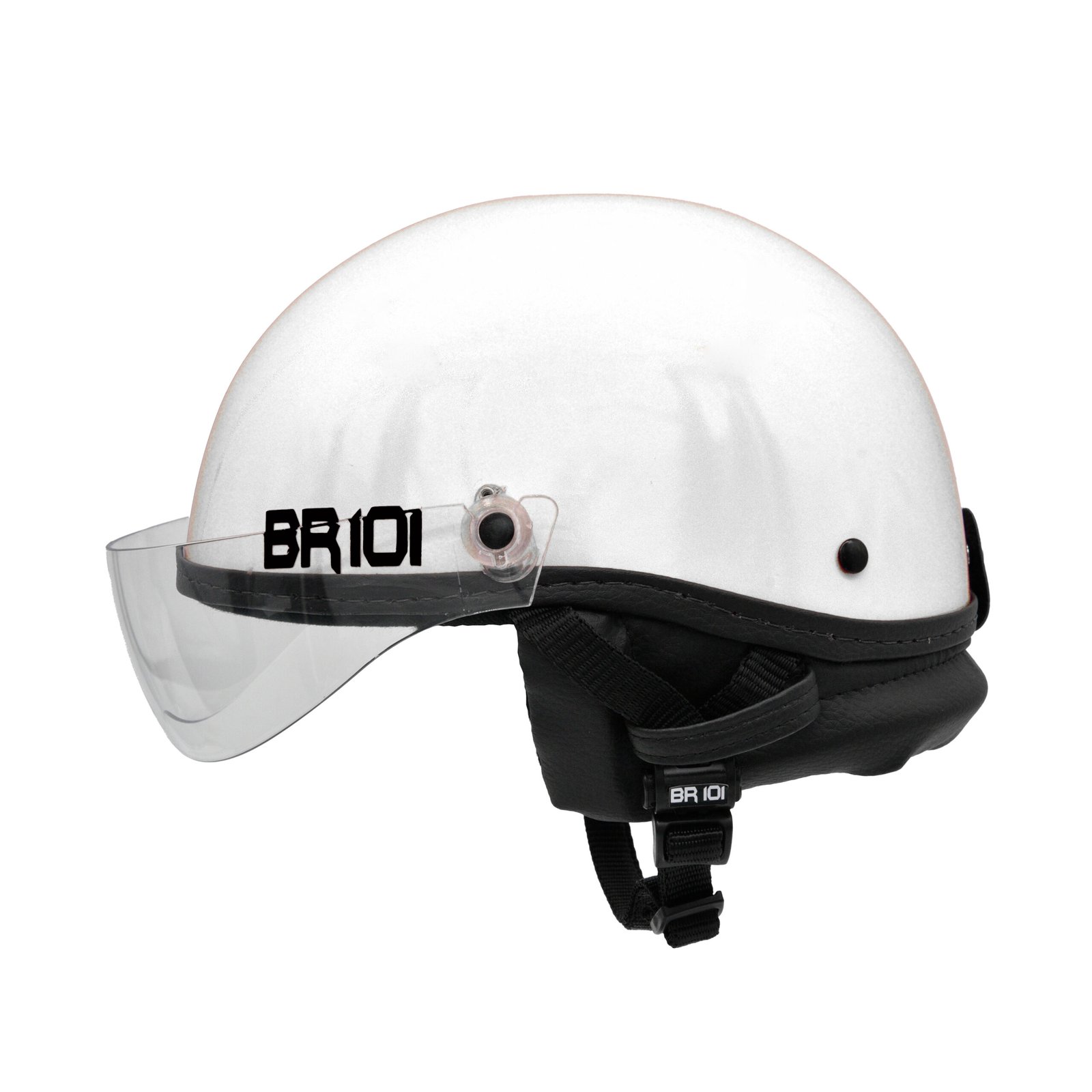 Capacete BR101 Coquinho Brilho Branco Vision - Imagem 4