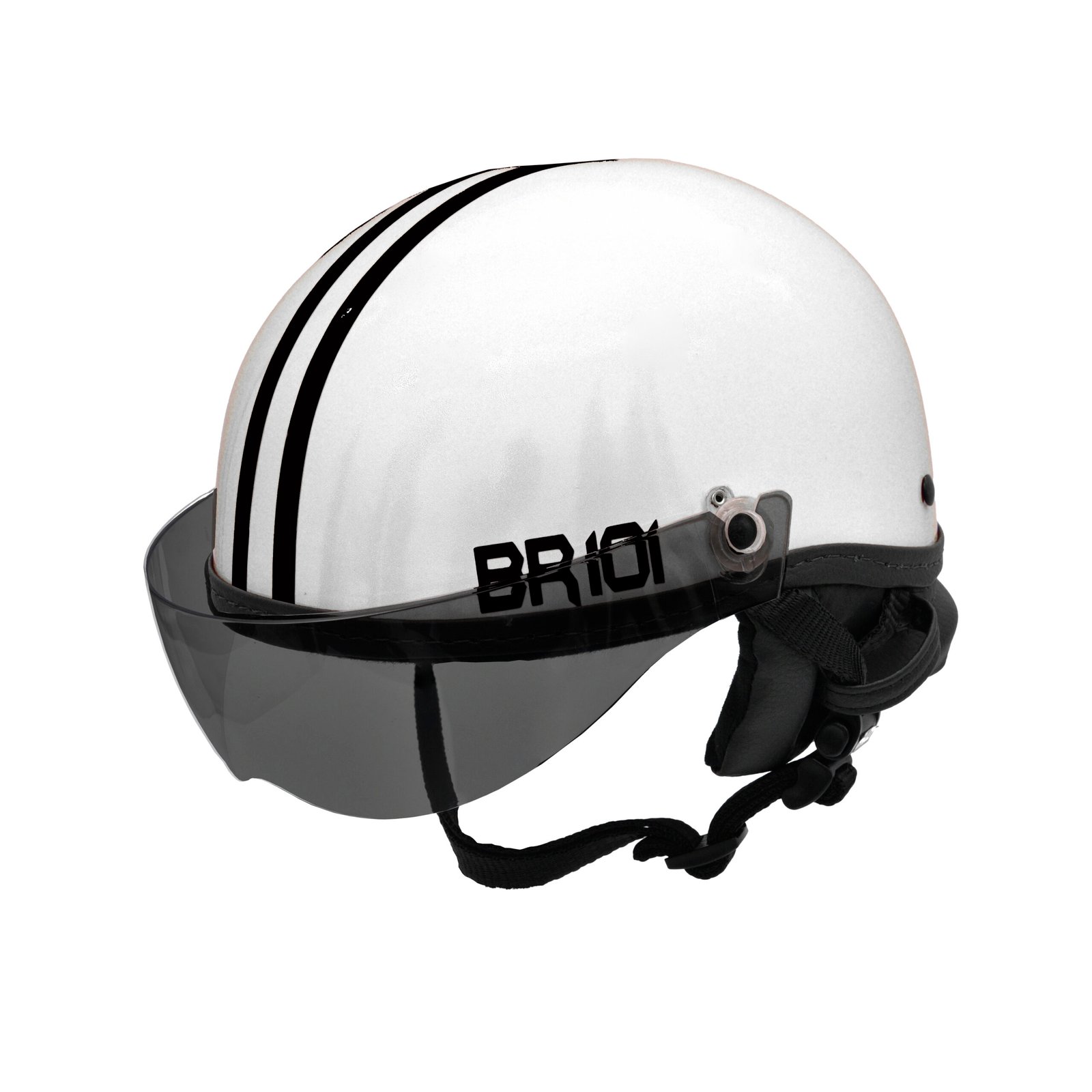 Capacete BR101 Coquinho Brilho Branco Vision - Imagem 5