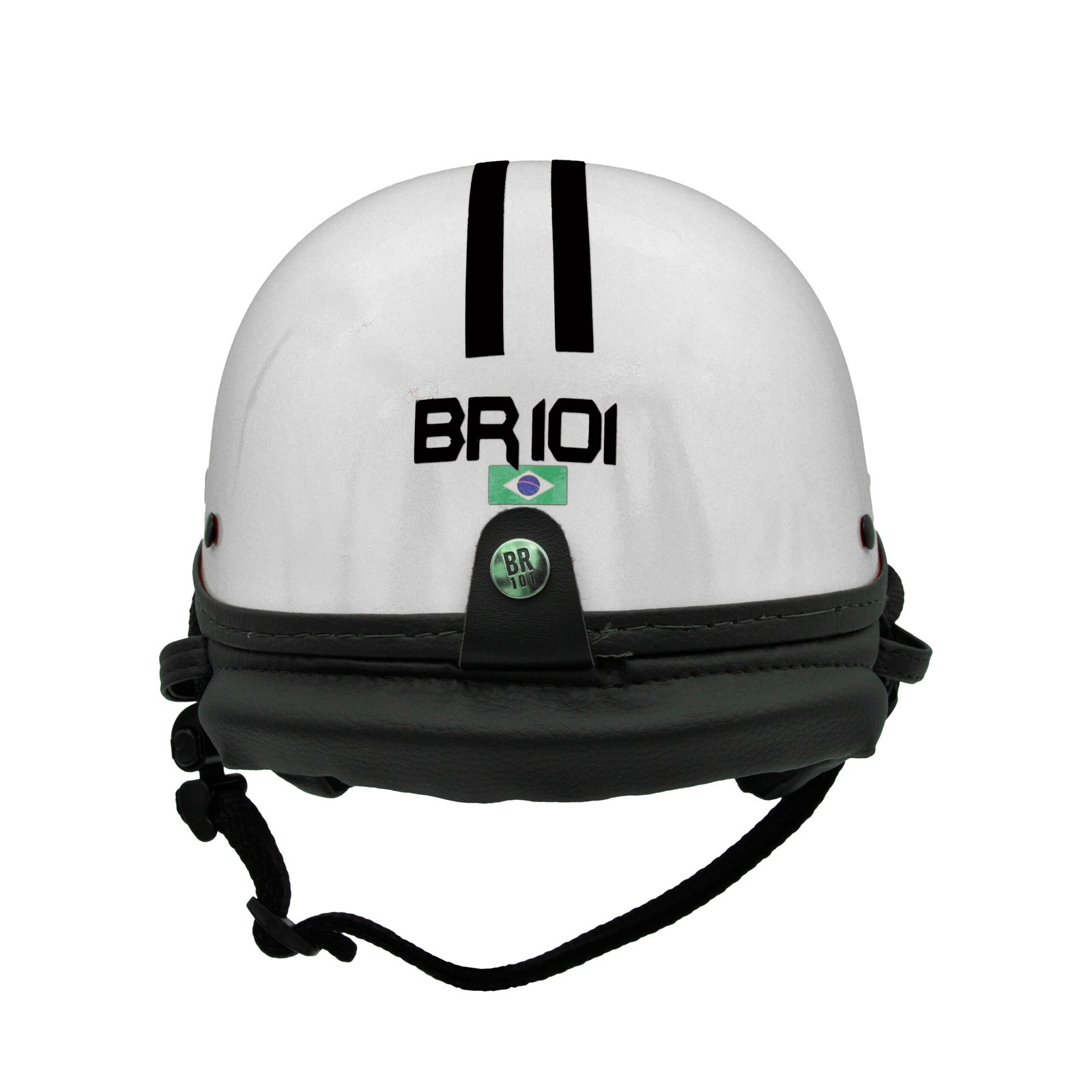 Capacete BR101 Coquinho Brilho Branco Vision - Imagem 2
