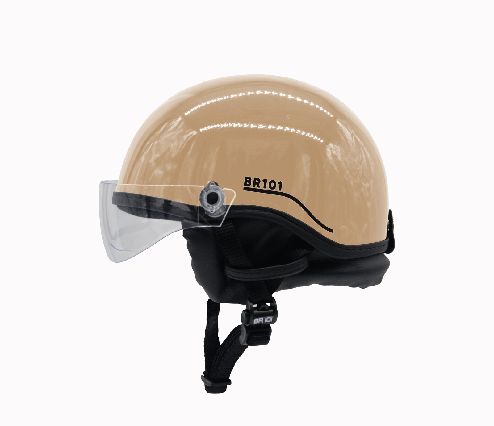 Capacete BR101 Coquinho Fashion Brilho Creme Vision - Imagem 2