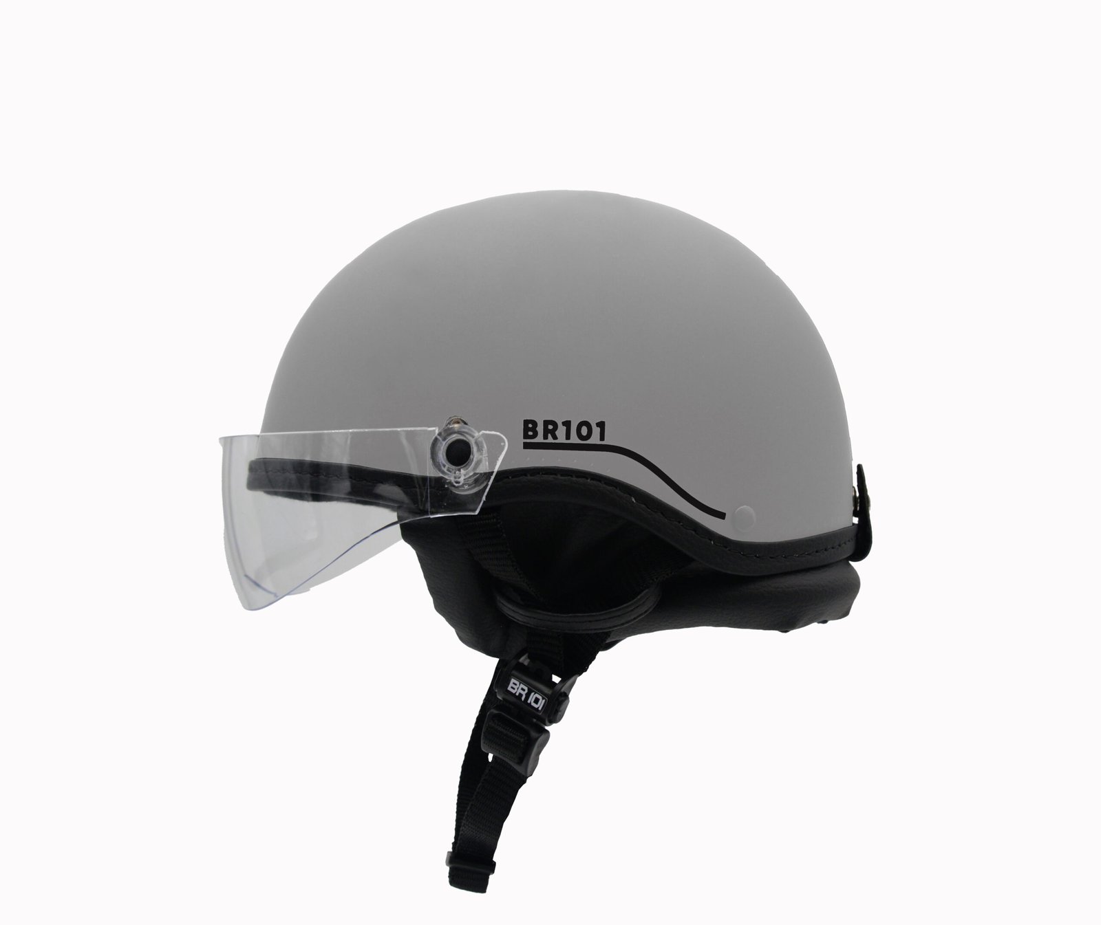 Capacete BR101 Coquinho Fashion Fosco Cinza Vision - Imagem 3