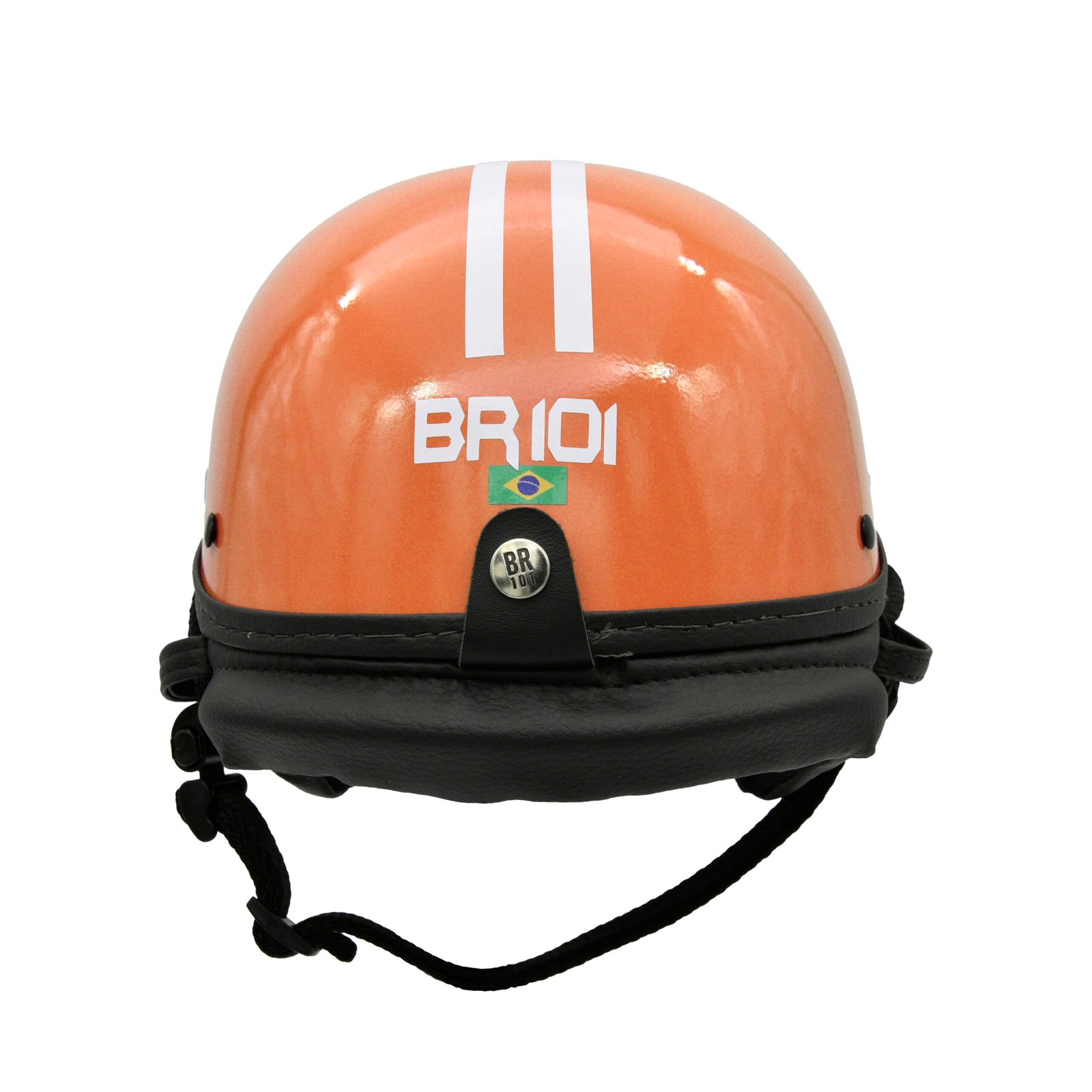 Capacete BR101 Coquinho Brilho Laranja Vision - Imagem 2