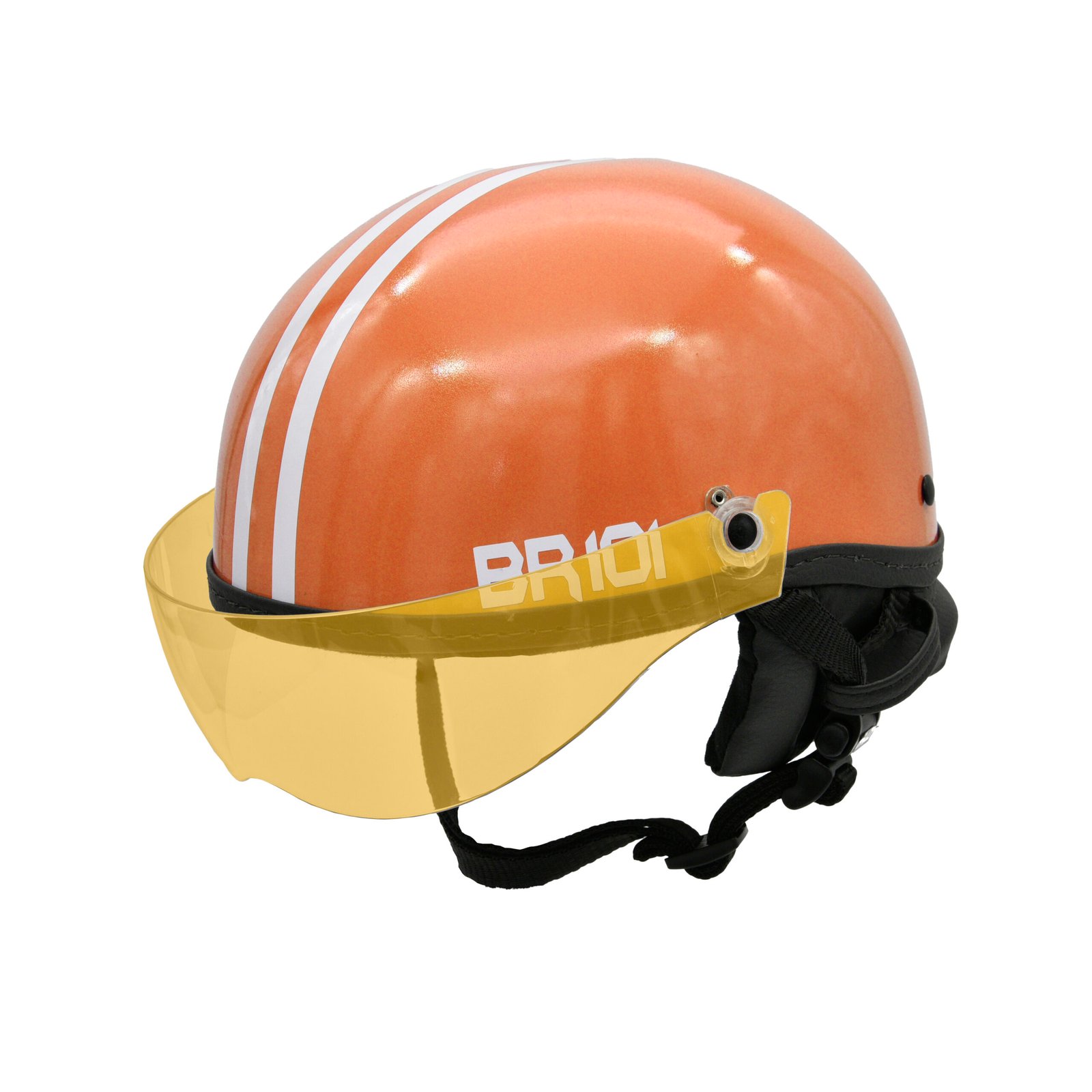 Capacete BR101 Coquinho Brilho Laranja Vision - Imagem 6