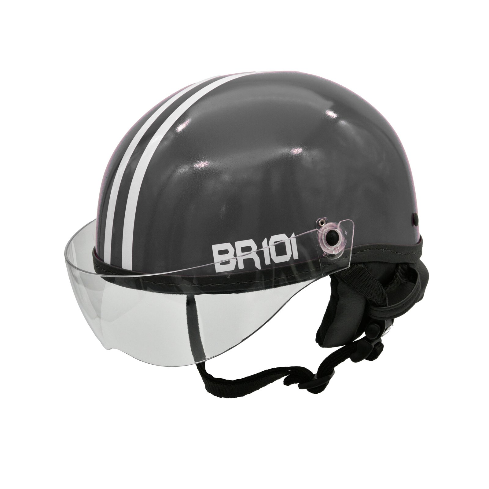 Capacete BR101 Coquinho Brilho Preto Vision - Imagem 3