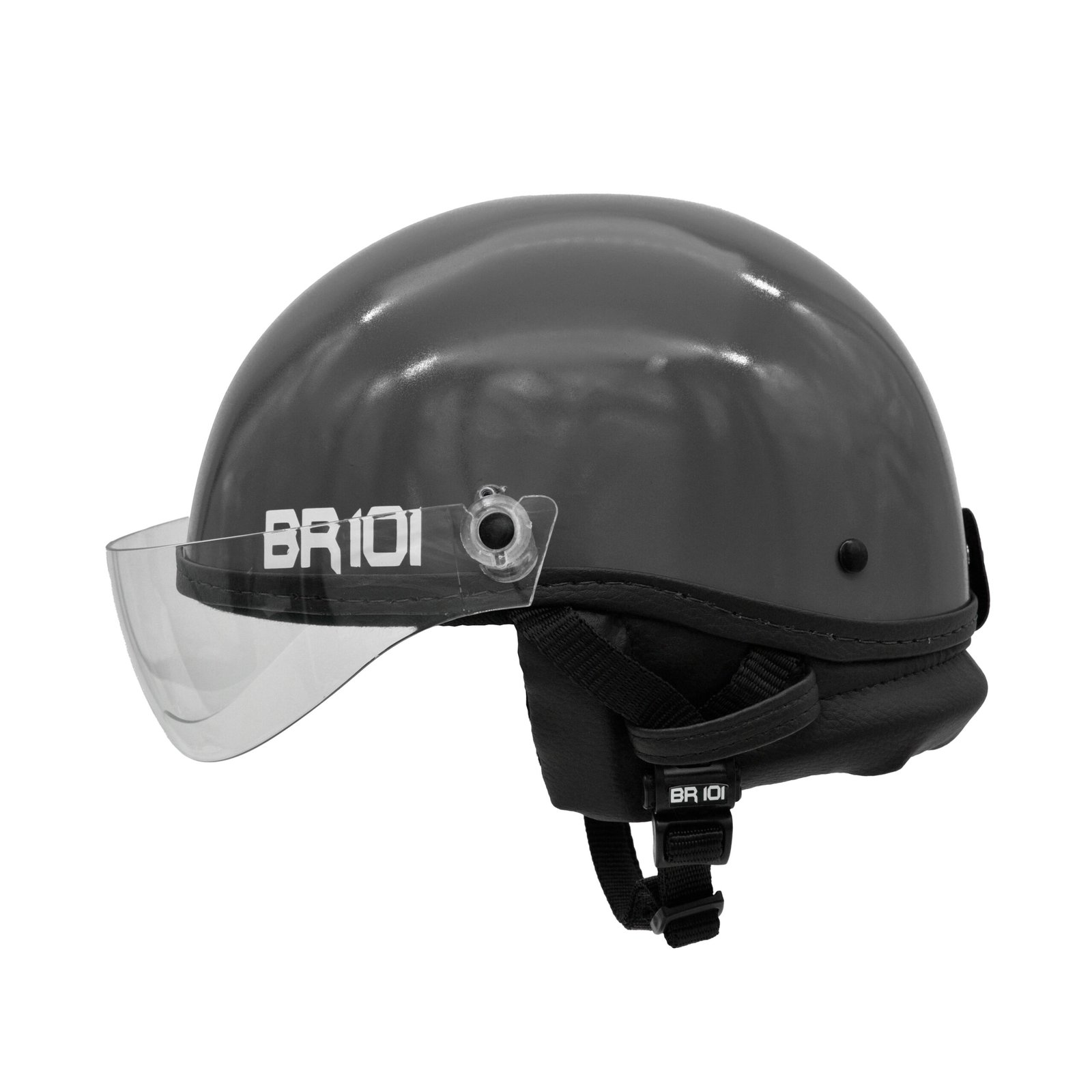 Capacete BR101 Coquinho Brilho Preto Vision - Imagem 4