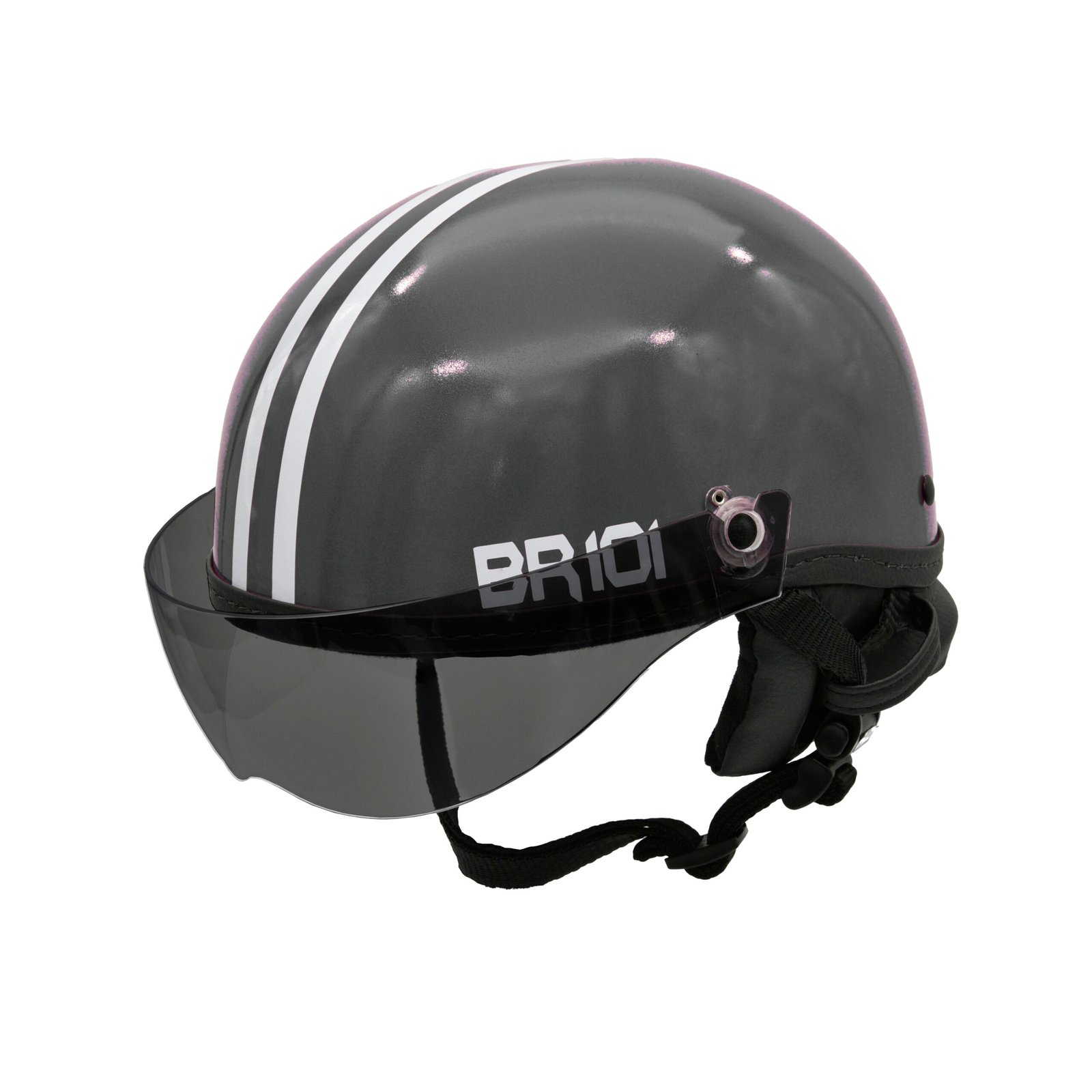 Capacete BR101 Coquinho Brilho Preto Vision - Imagem 5