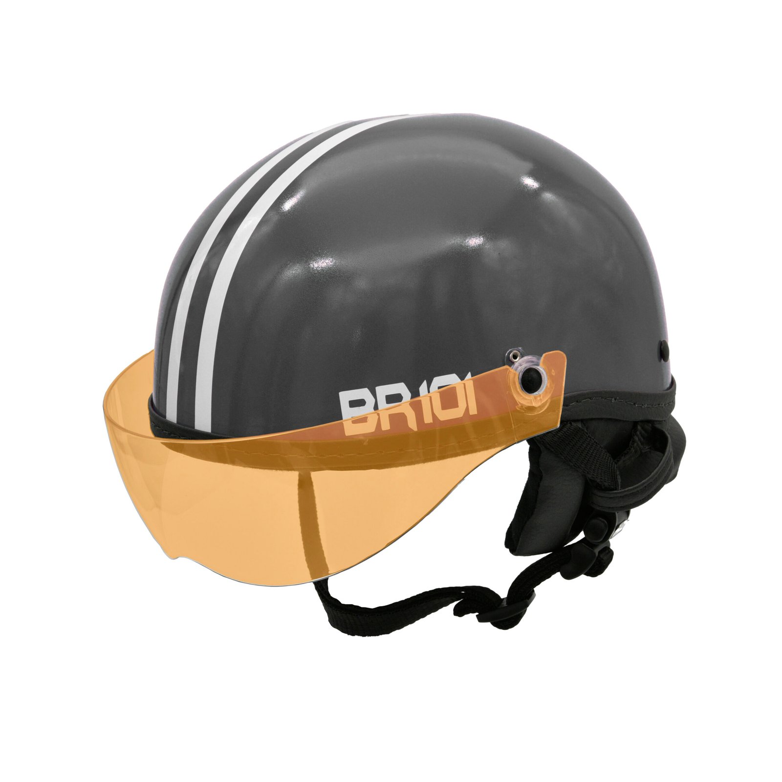 Capacete BR101 Coquinho Brilho Preto Vision - Imagem 6